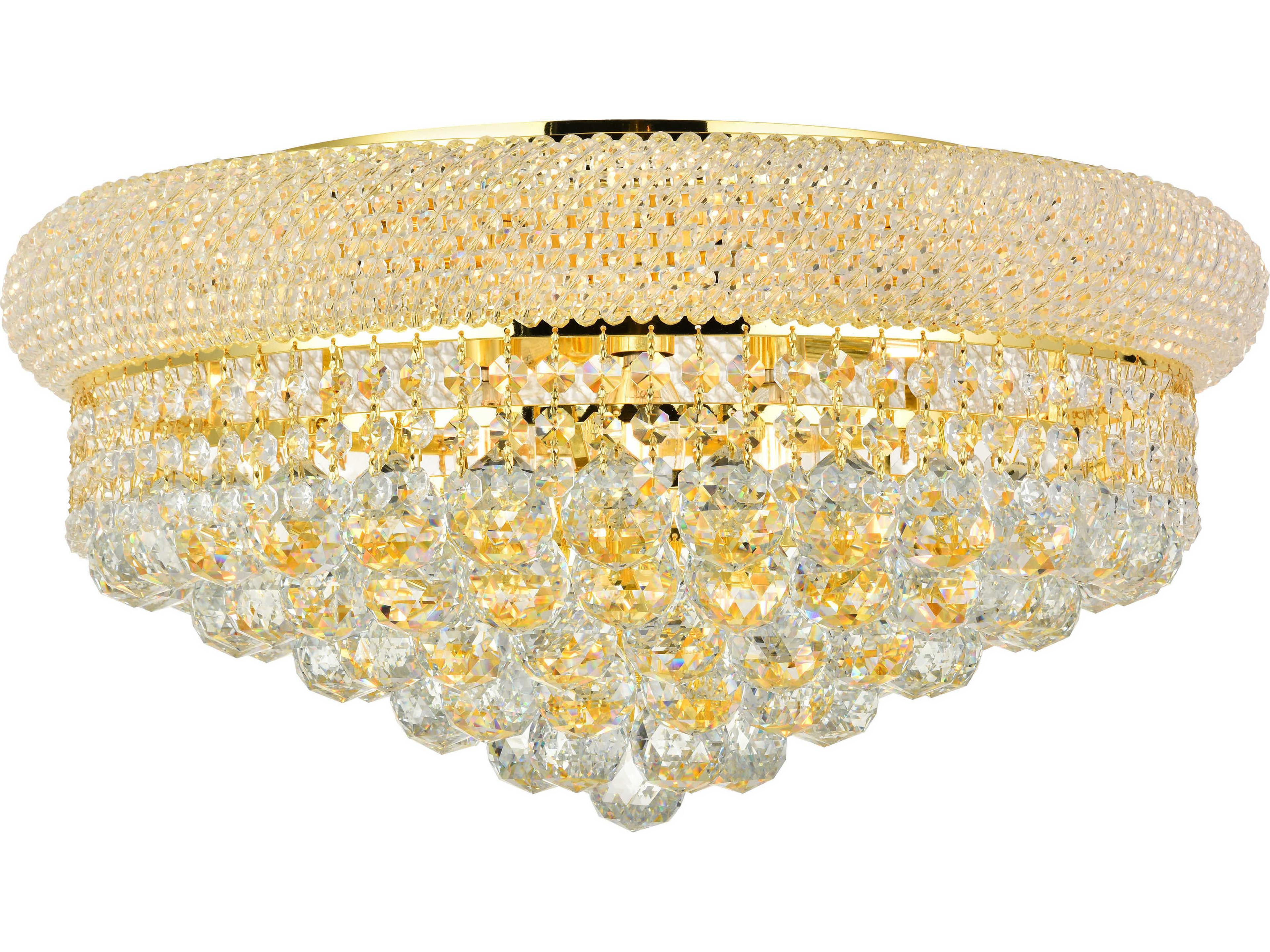 Elegant Lighting Primo Gold Clear Crystal Bowl Flush Mount