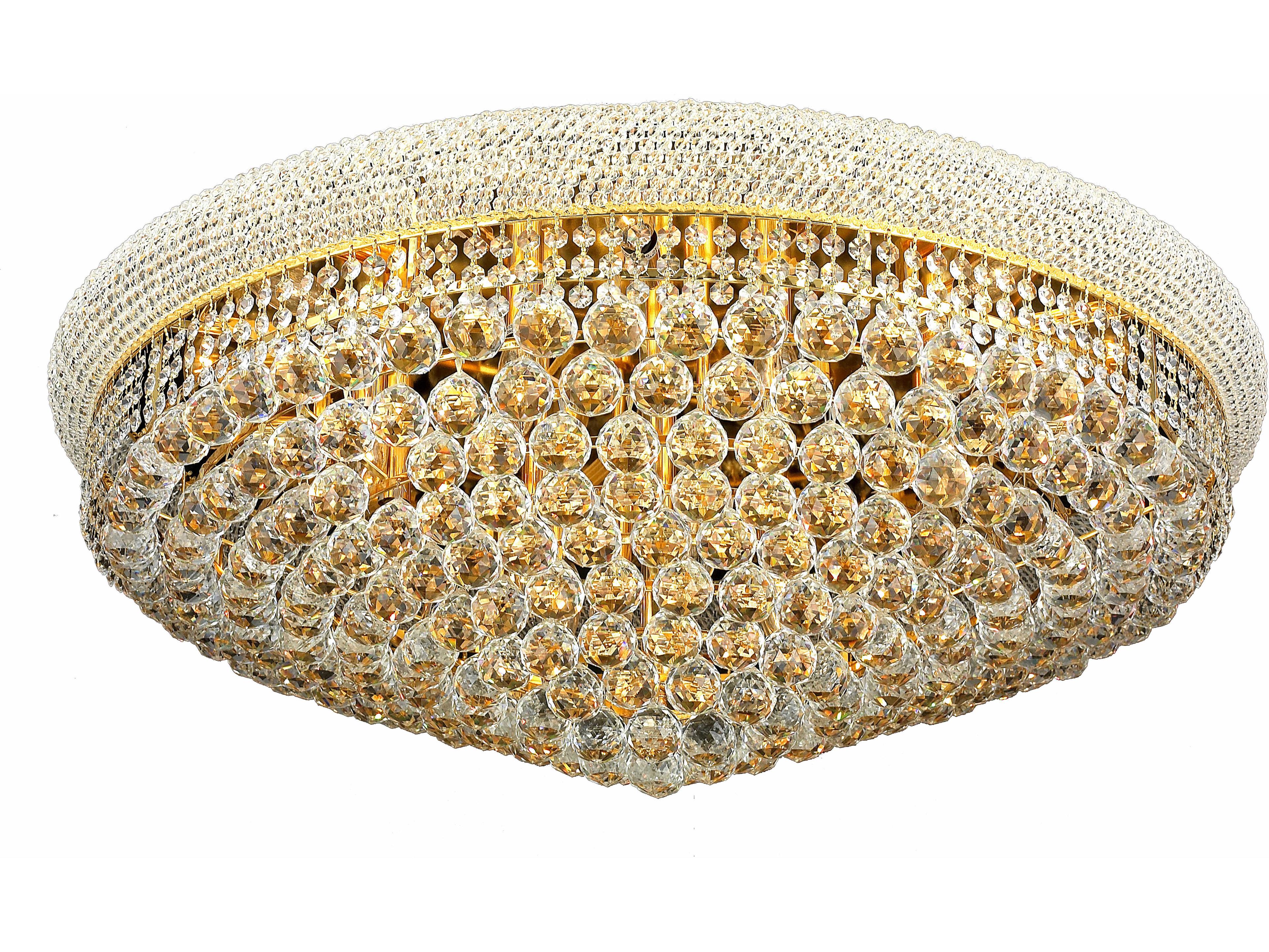 Elegant Lighting Primo Gold Crystal Bowl Flush Mount
