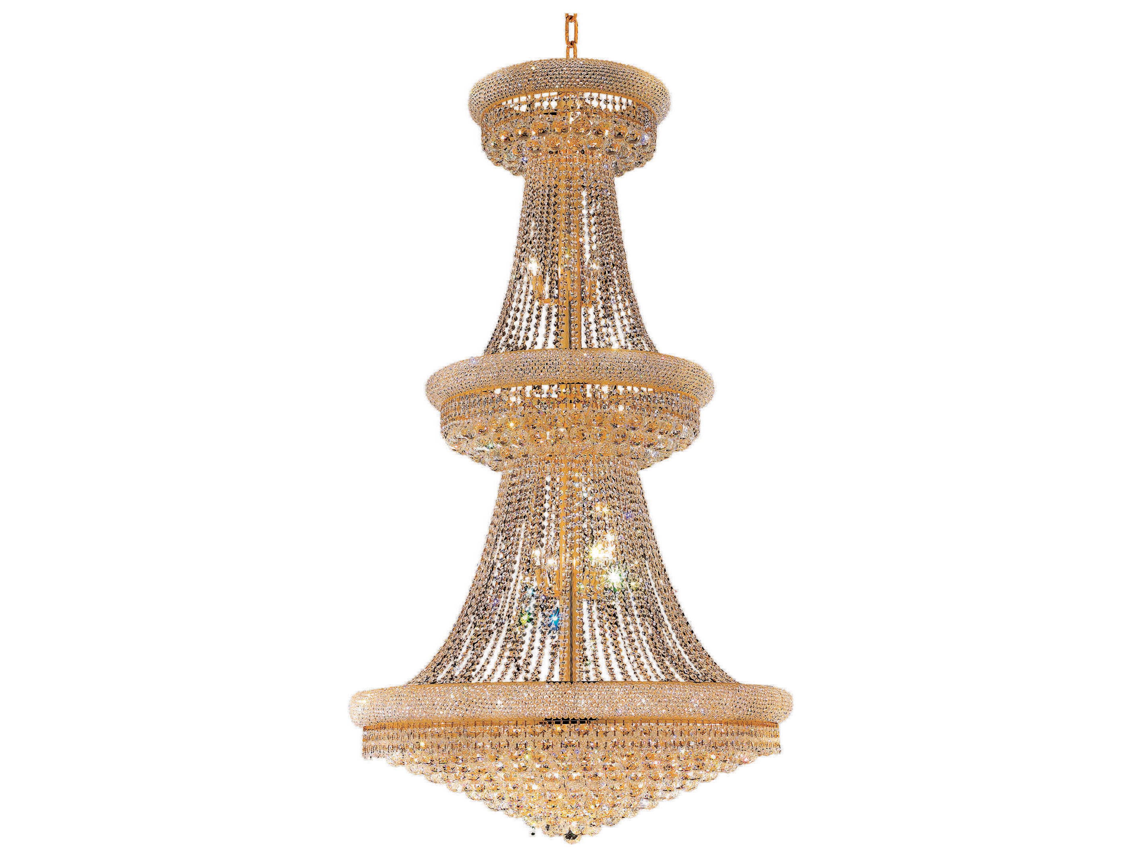 Elegant Lighting Primo 38-Light Gold Clear Crystal Empire Tiered Chandelier