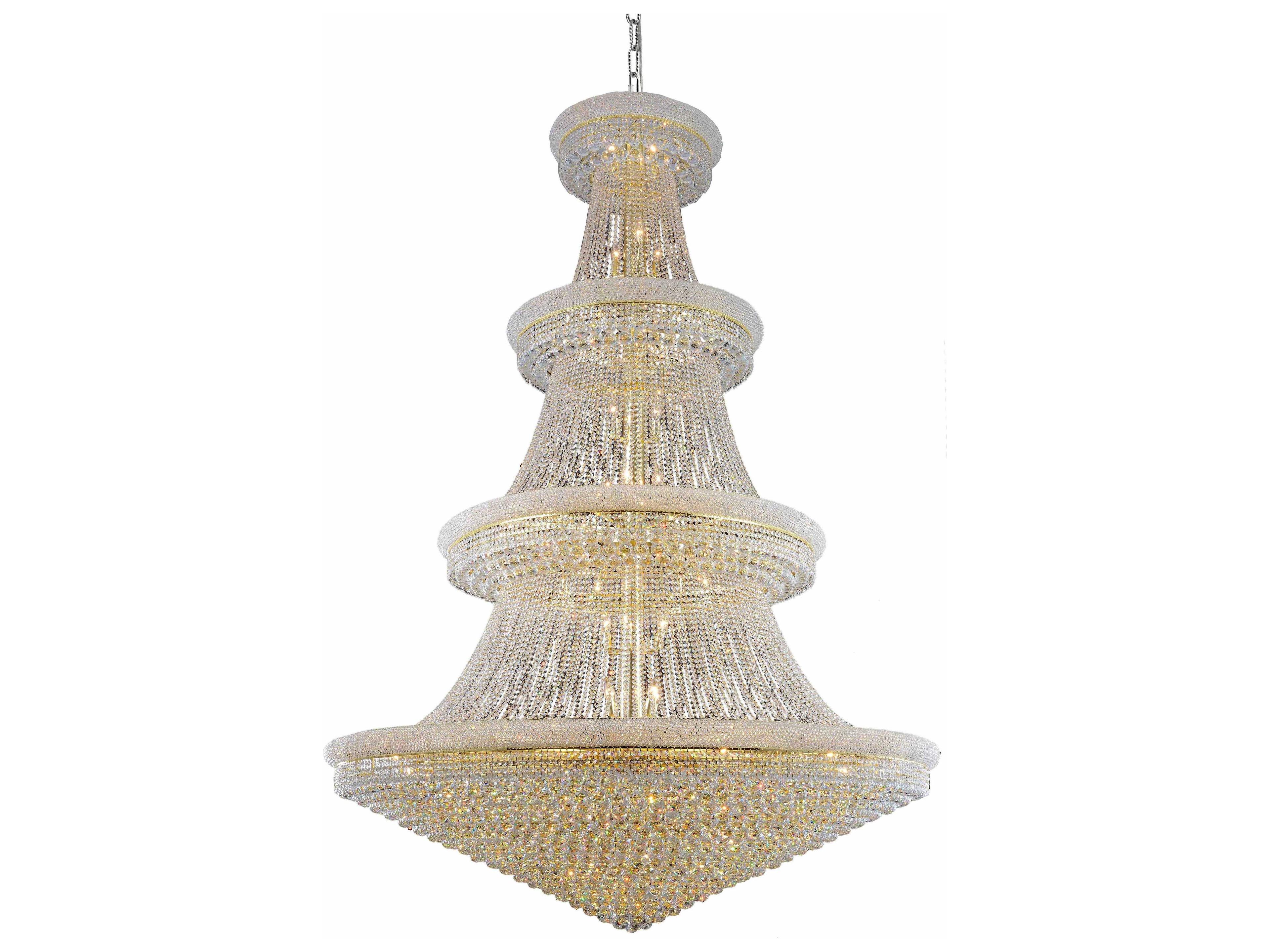 Elegant Lighting Primo 66-Light Gold Clear Crystal Empire Tiered Chandelier