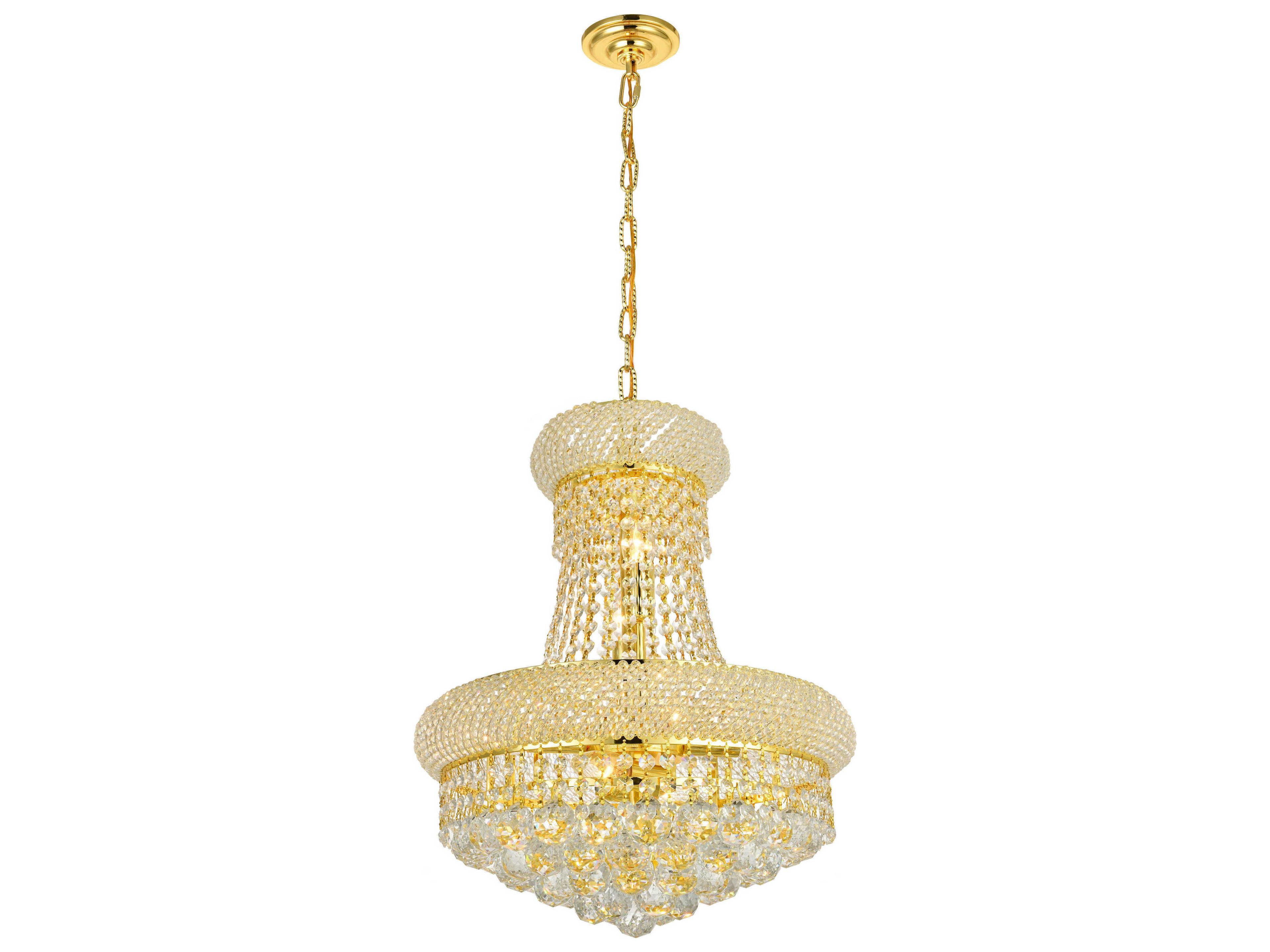 Elegant Lighting Primo 8-Light Gold Clear Crystal Empire Tiered Chandelier