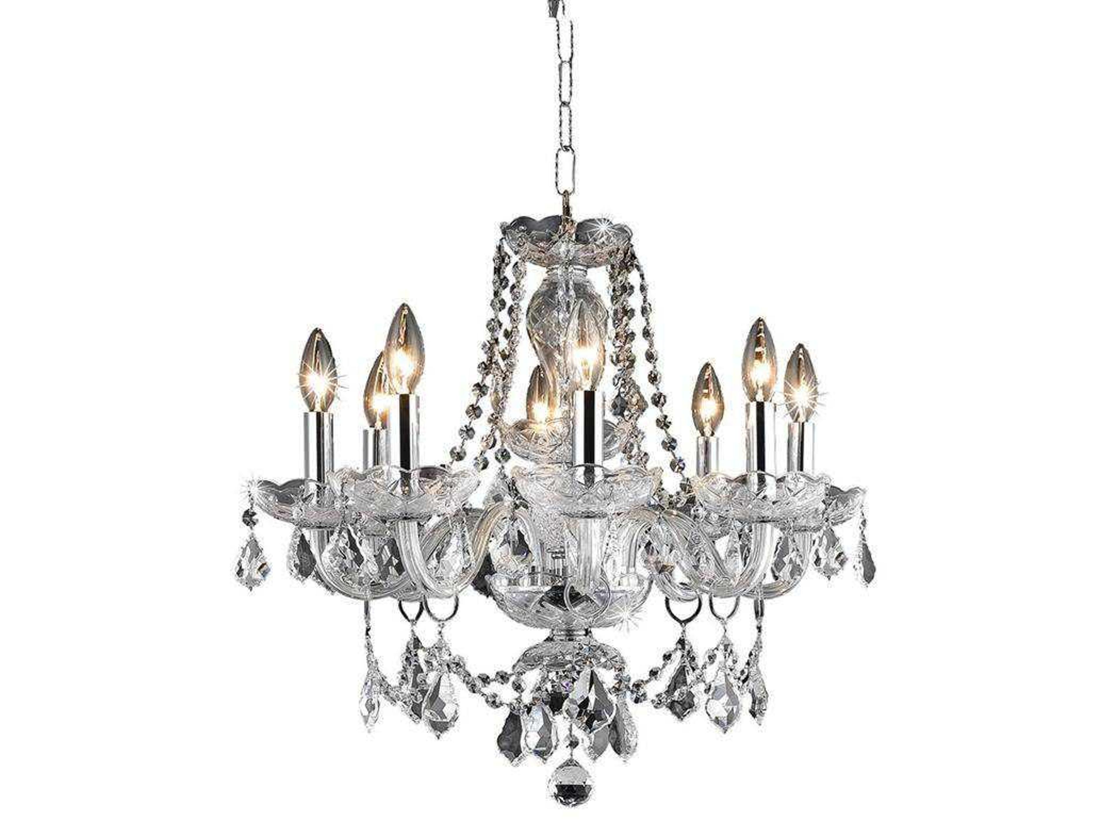 Elegant Lighting Princeton 8-Light Chrome Clear Crystal Glass Candelabra Chandelier