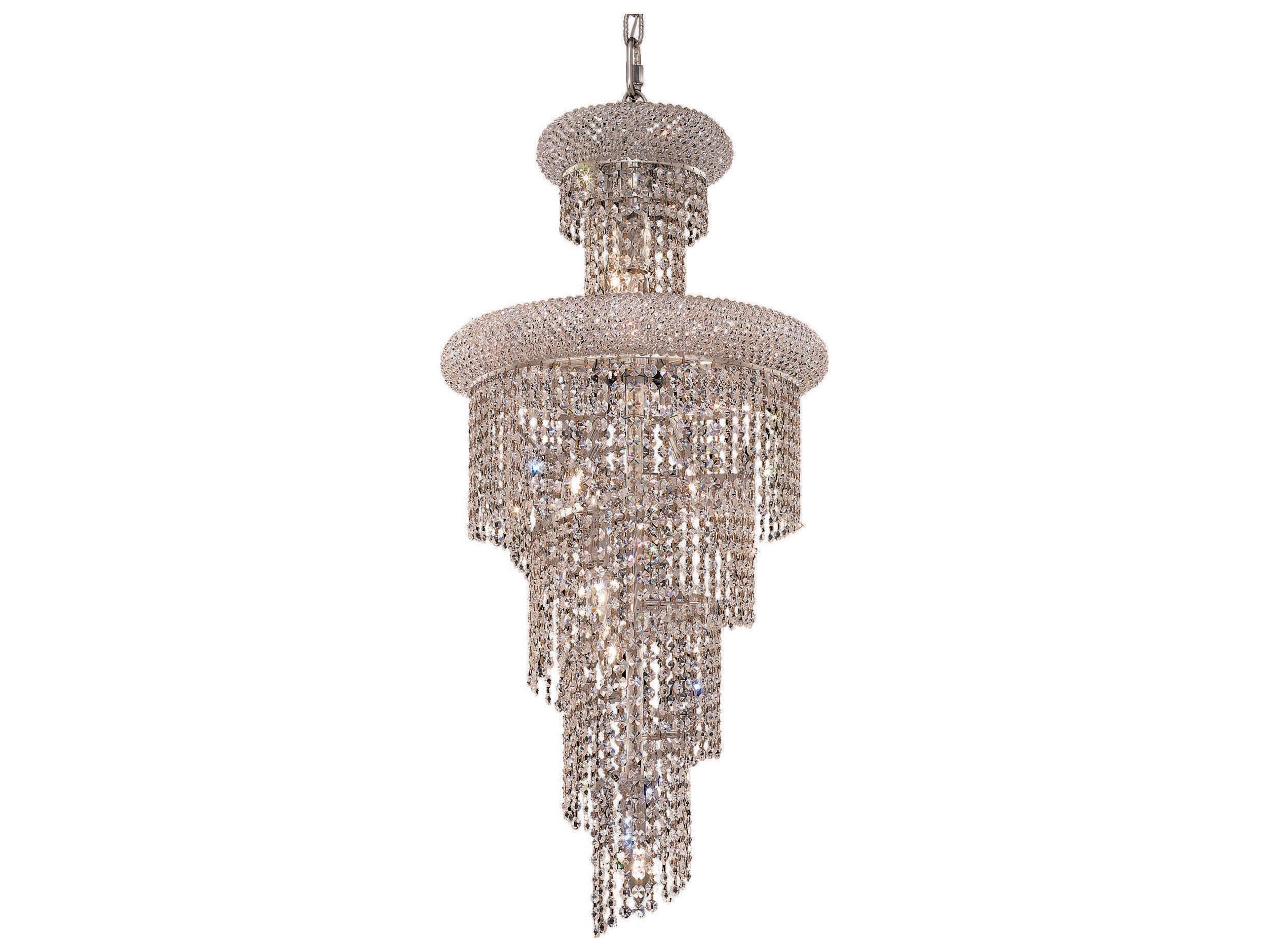 Elegant Lighting Spiral 10-Light Chrome Clear Crystal Tiered Chandelier