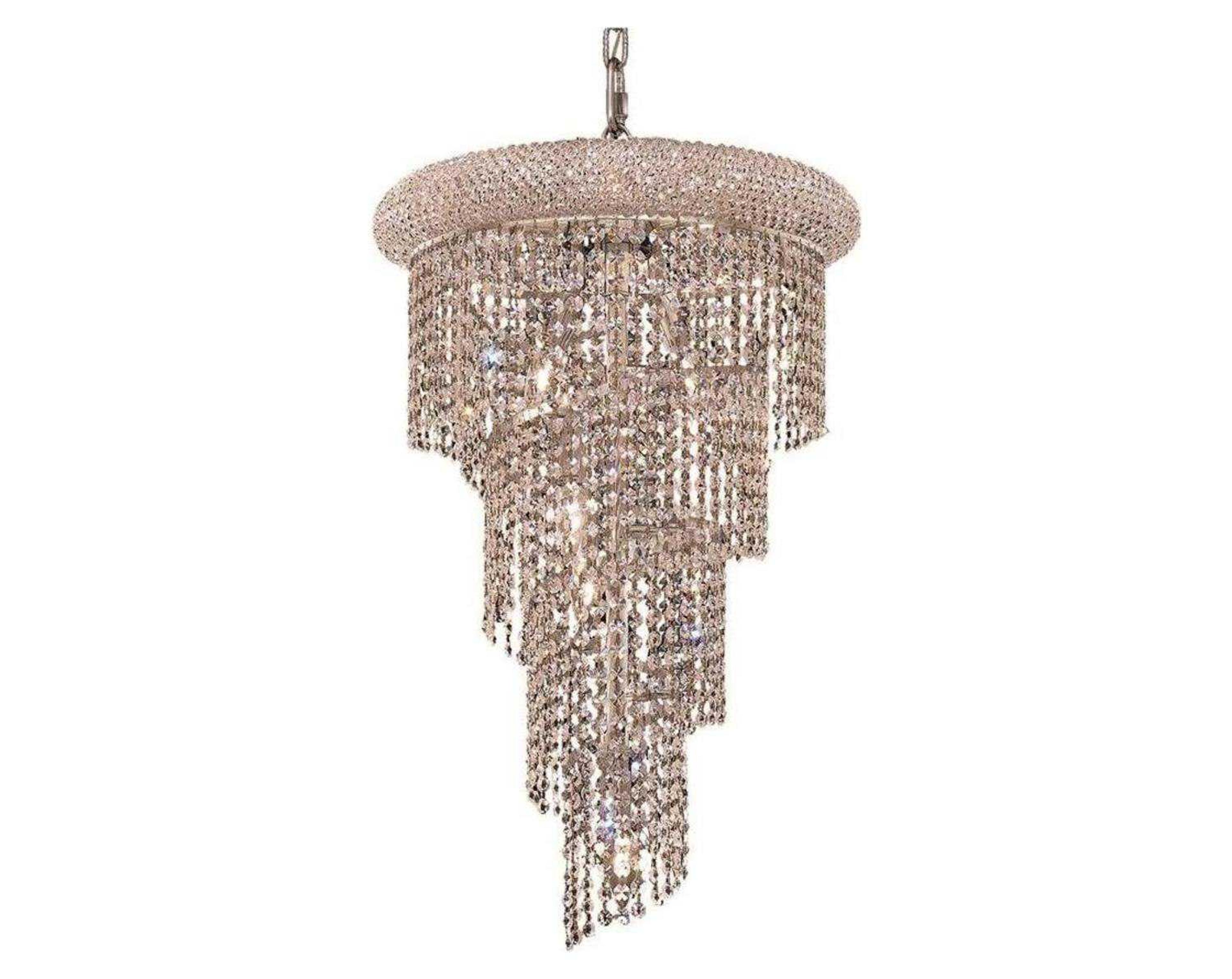 Elegant Lighting Spiral 8-Light Chrome Clear Crystal Chandelier