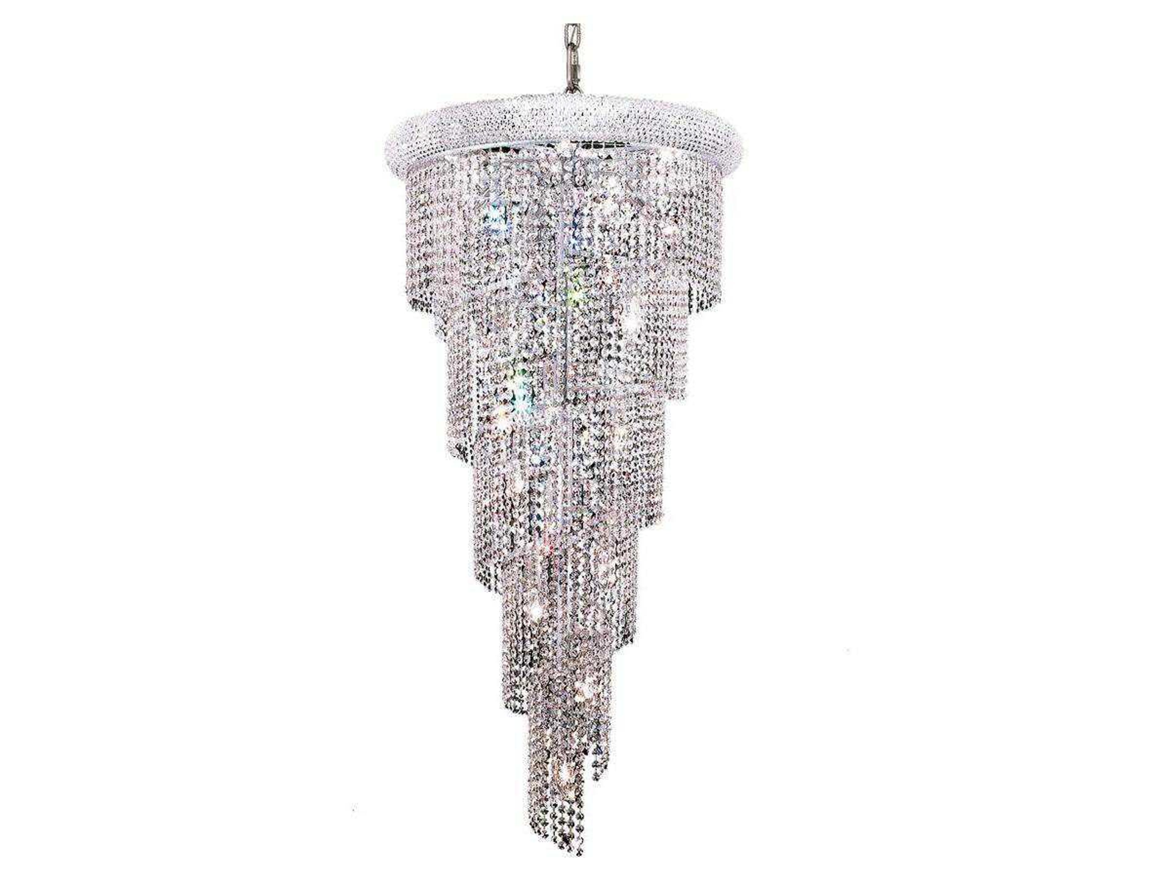 Elegant Lighting Spiral 18-Light Chrome Clear Crystal Chandelier