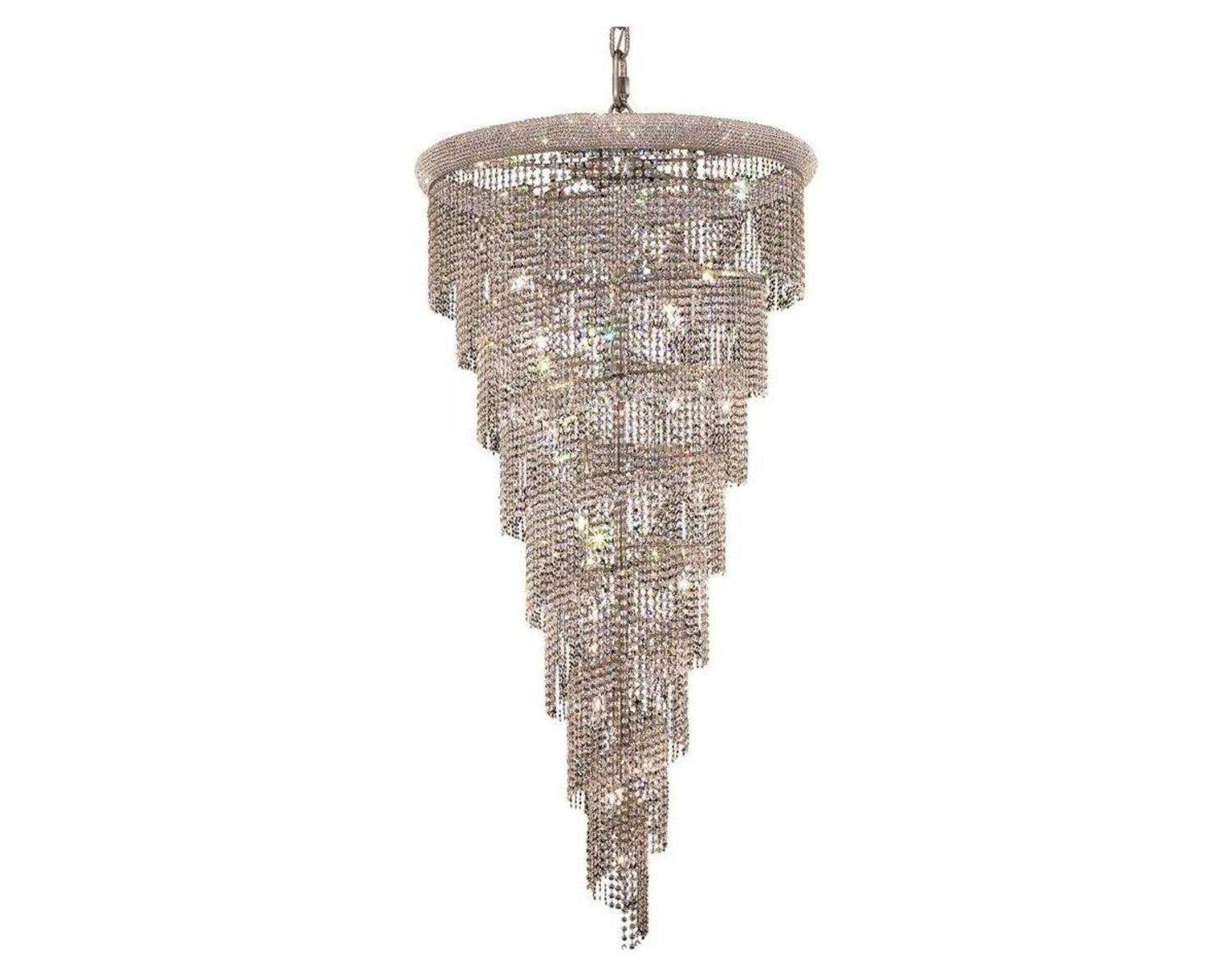 Elegant Lighting Spiral 26-Light Chrome Clear Crystal Chandelier