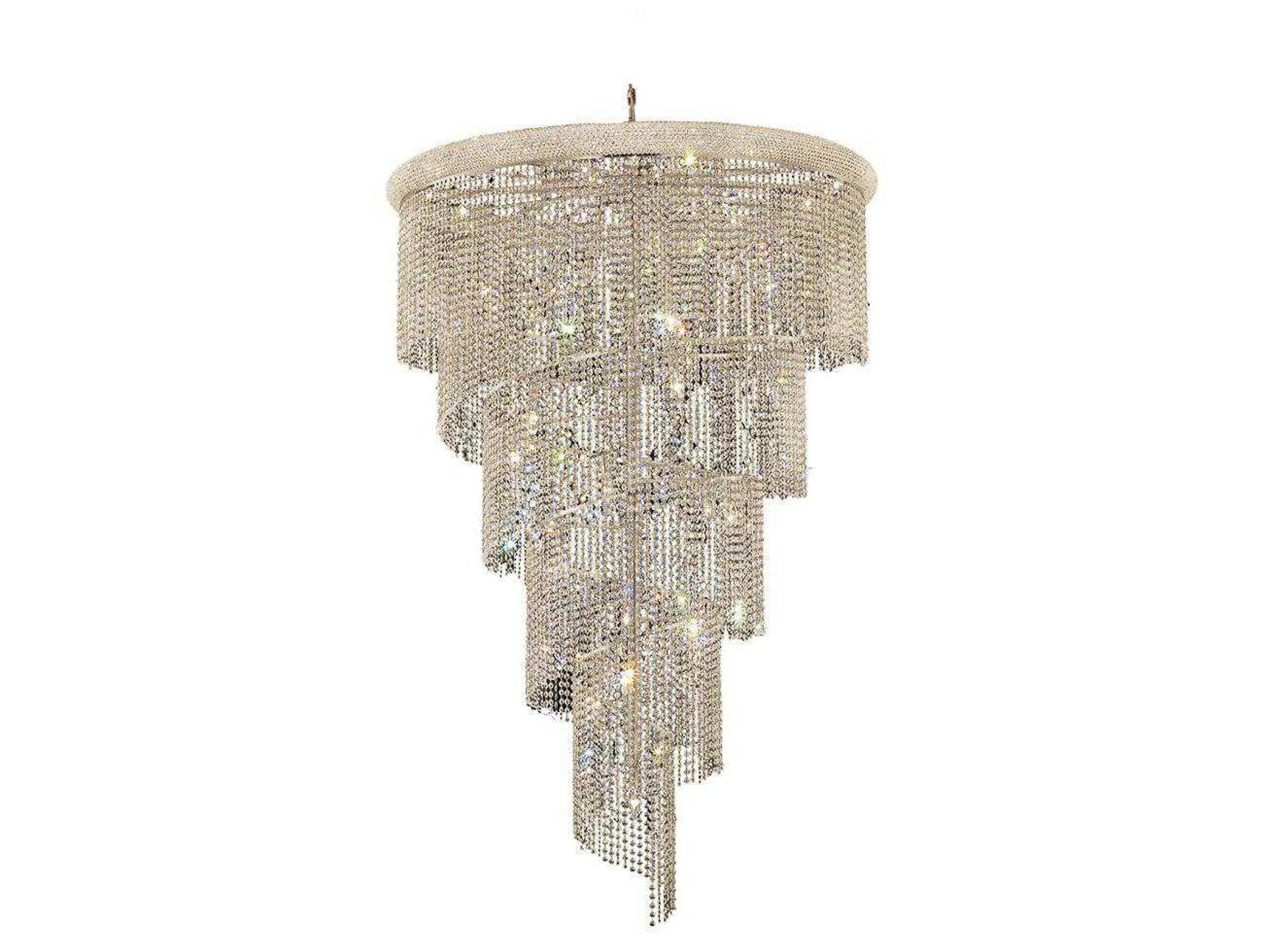 Elegant Lighting Spiral 29-Light Chrome Clear Crystal Chandelier