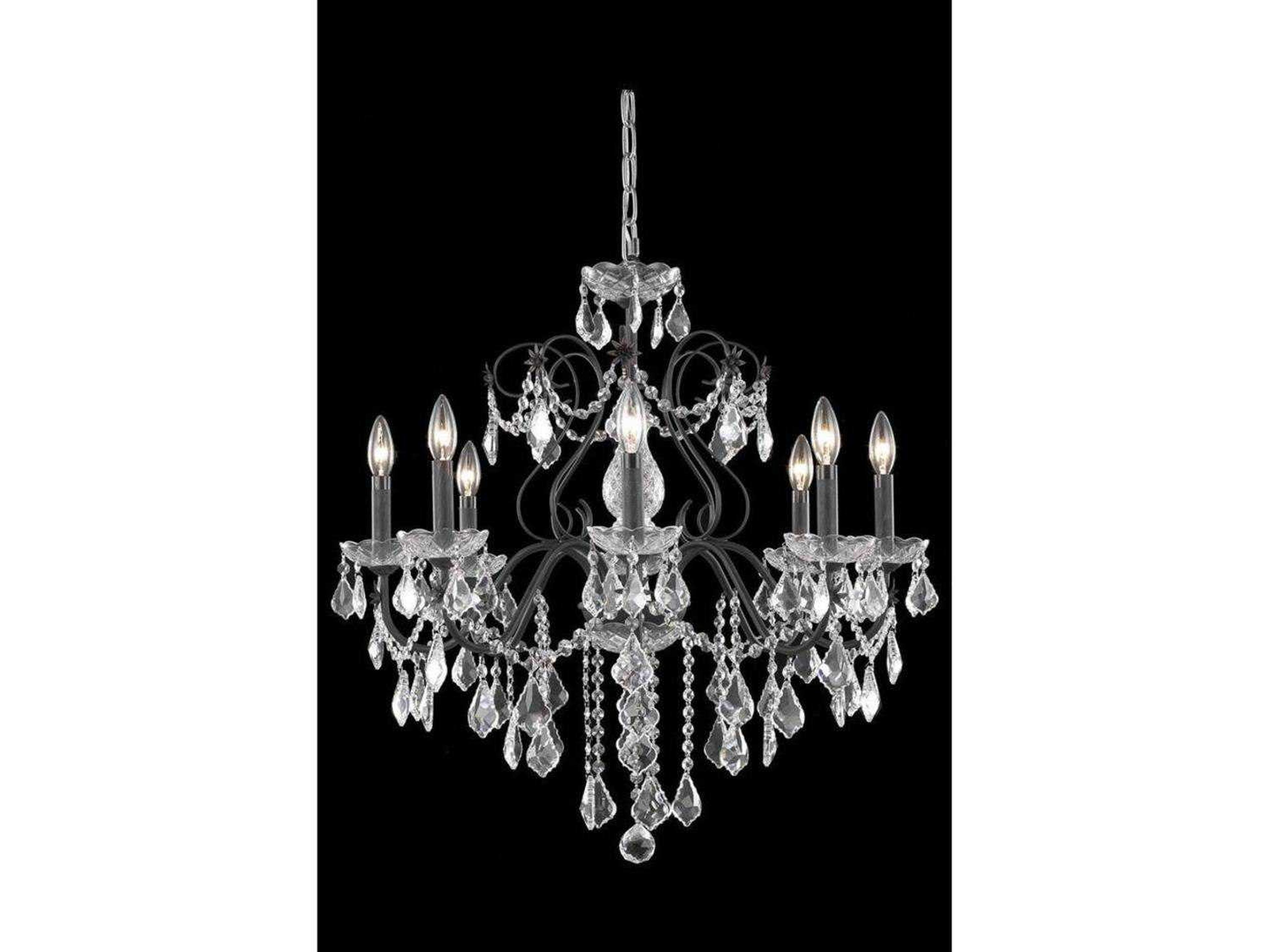 Elegant Lighting St. Francis 8-Light Dark Bronze Clear Crystal Candelabra Chandelier