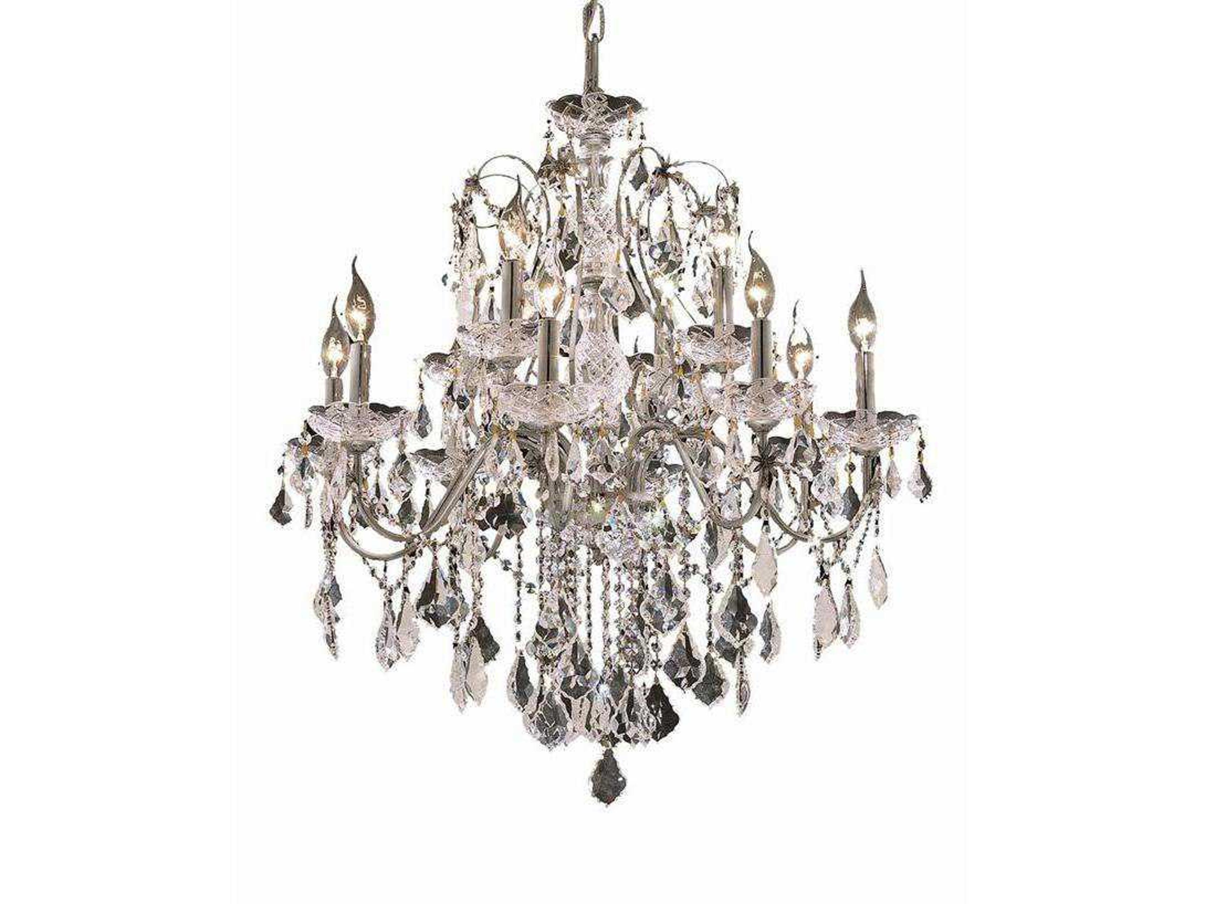Elegant Lighting St. Francis 12-Light Chrome Crystal Candelabra Tiered Chandelier