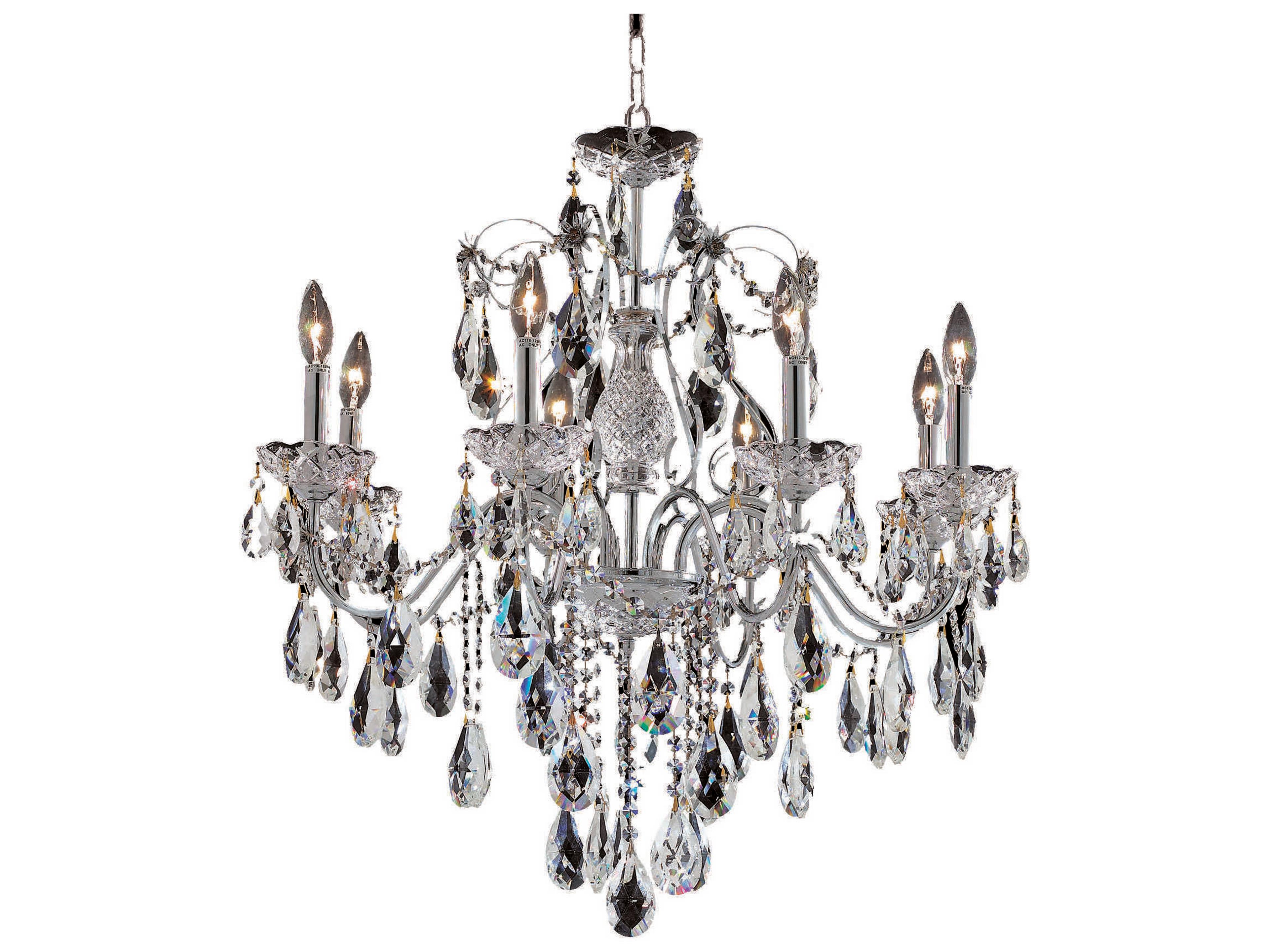 Elegant Lighting St. Francis 8-Light Chrome Clear Crystal Candelabra Chandelier