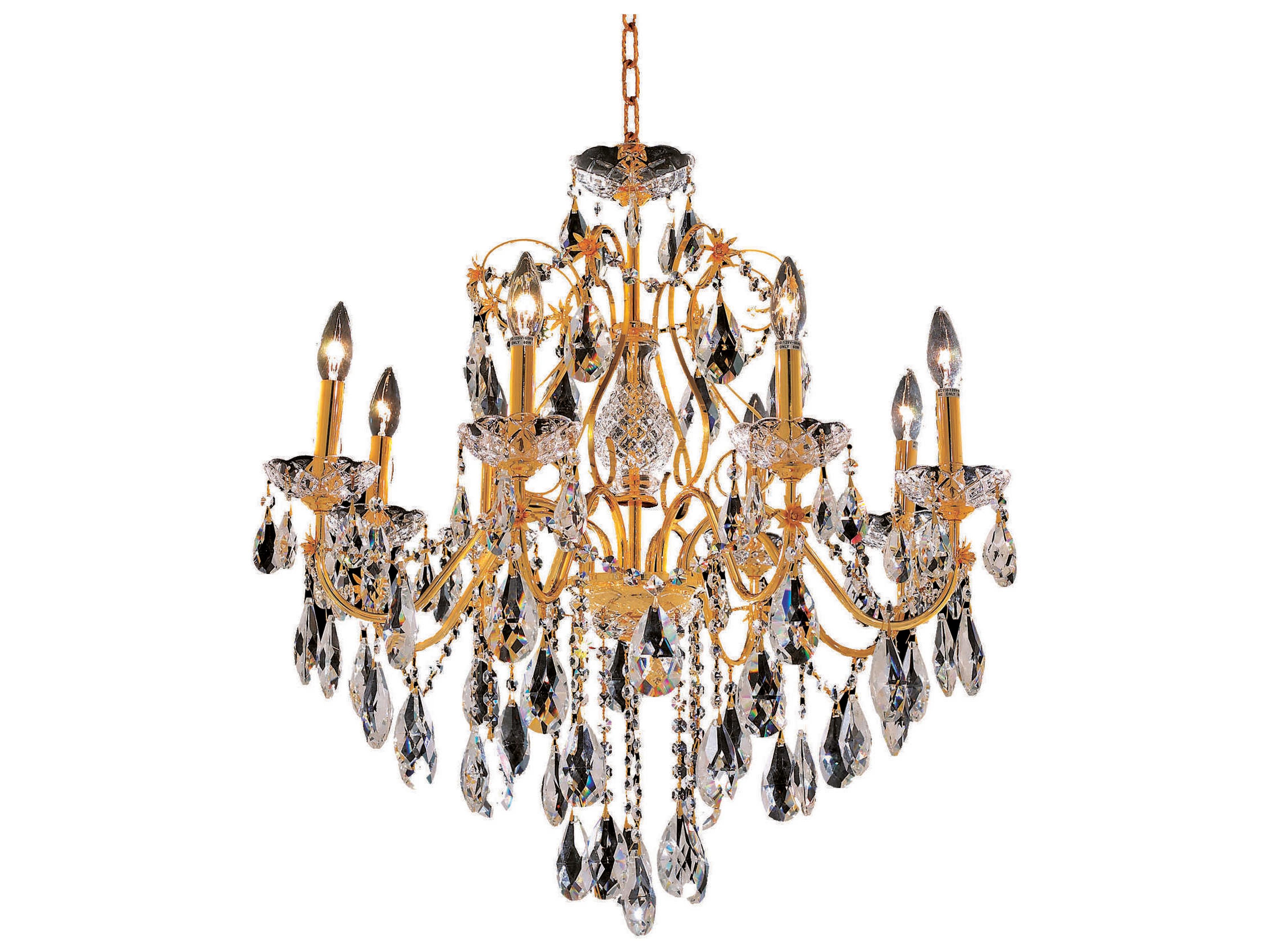 Elegant Lighting St. Francis 8-Light Gold Clear Crystal Candelabra Chandelier