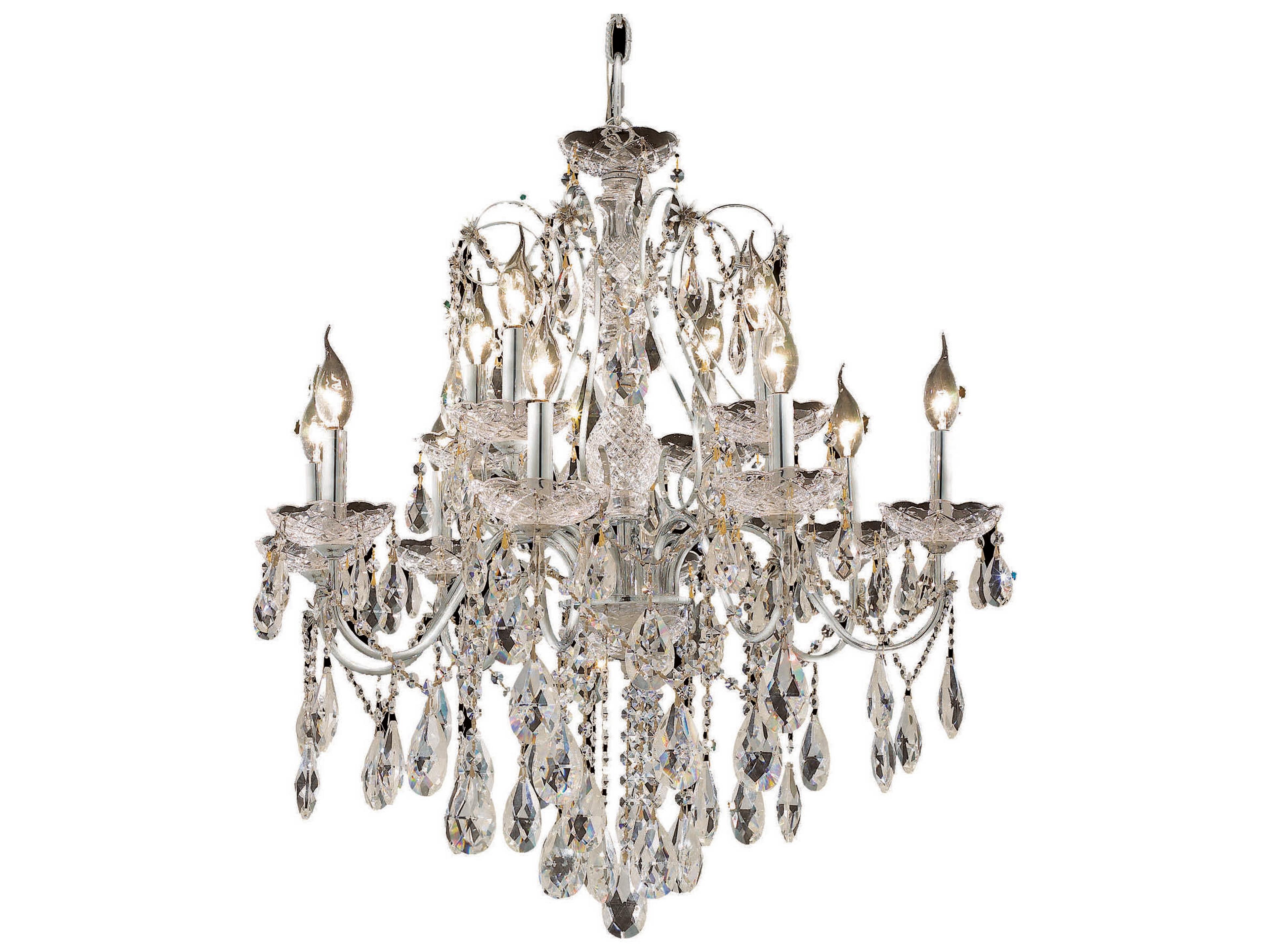 Elegant Lighting St. Francis 12-Light Chrome Clear Crystal Candelabra Chandelier