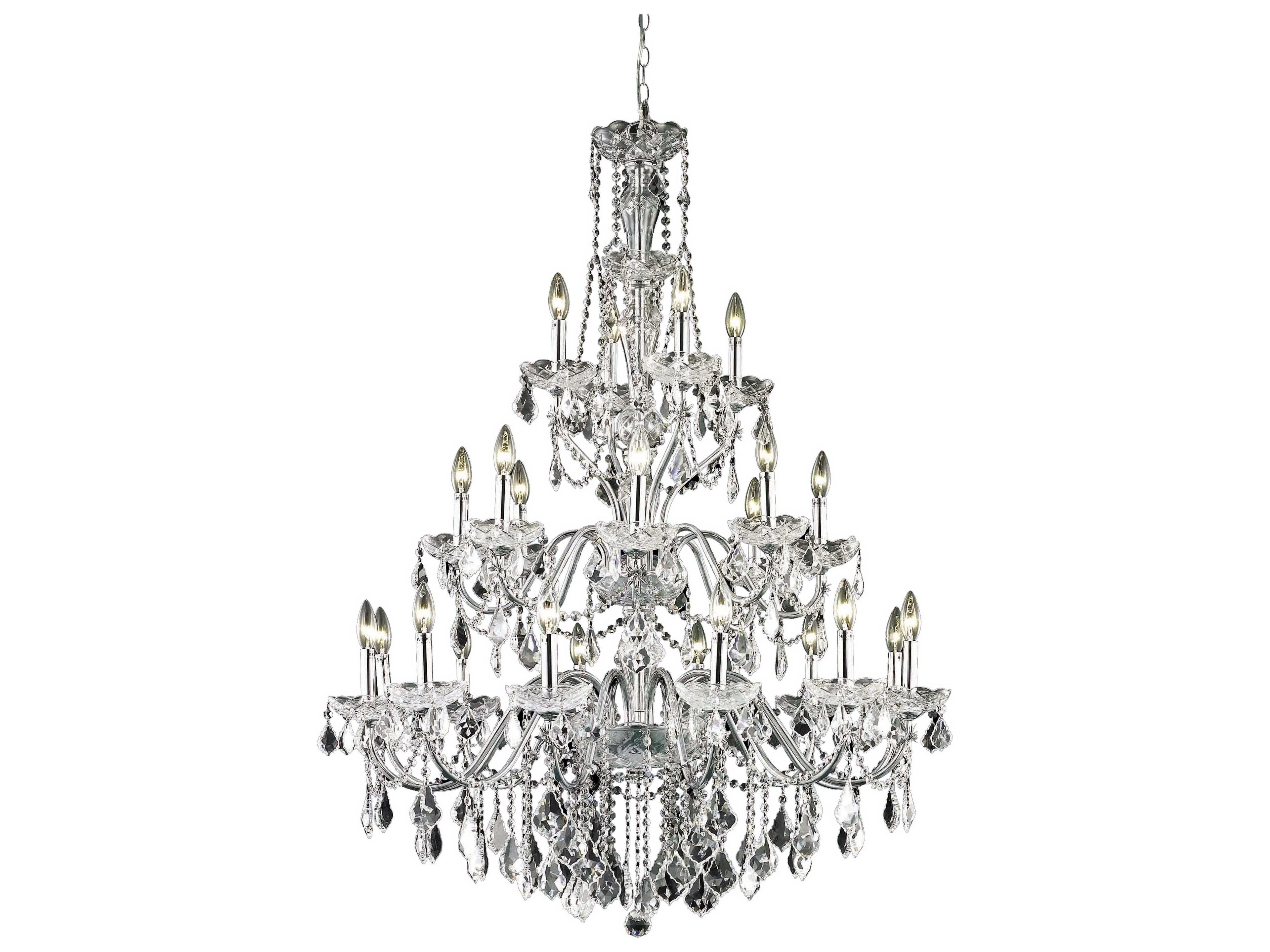Elegant Lighting St. Francis 24-Light Chrome Clear Crystal Candelabra Chandelier