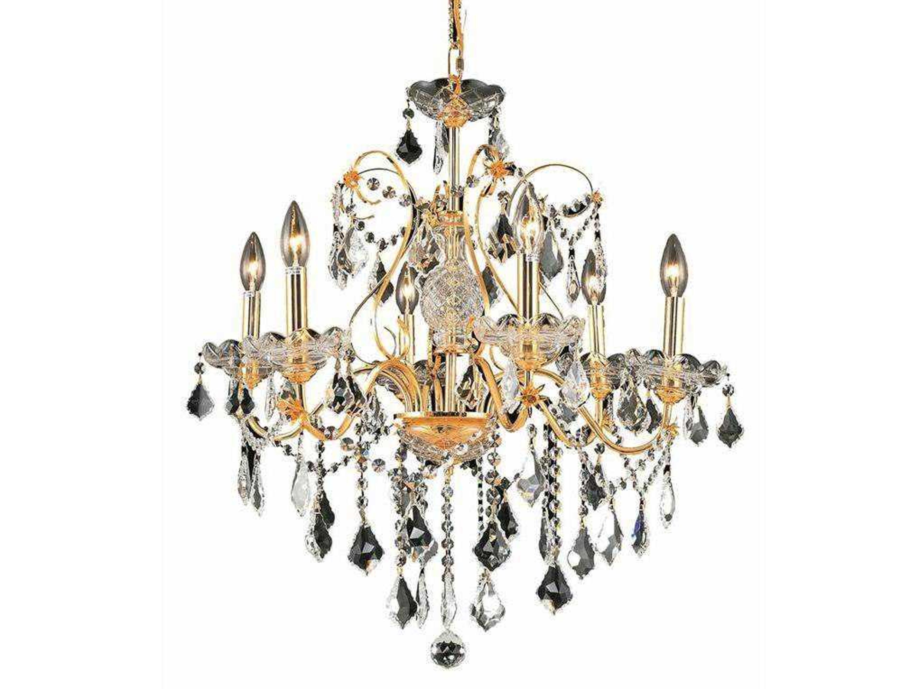 Elegant Lighting St. Francis 6-Light Gold Clear Crystal Candelabra Chandelier