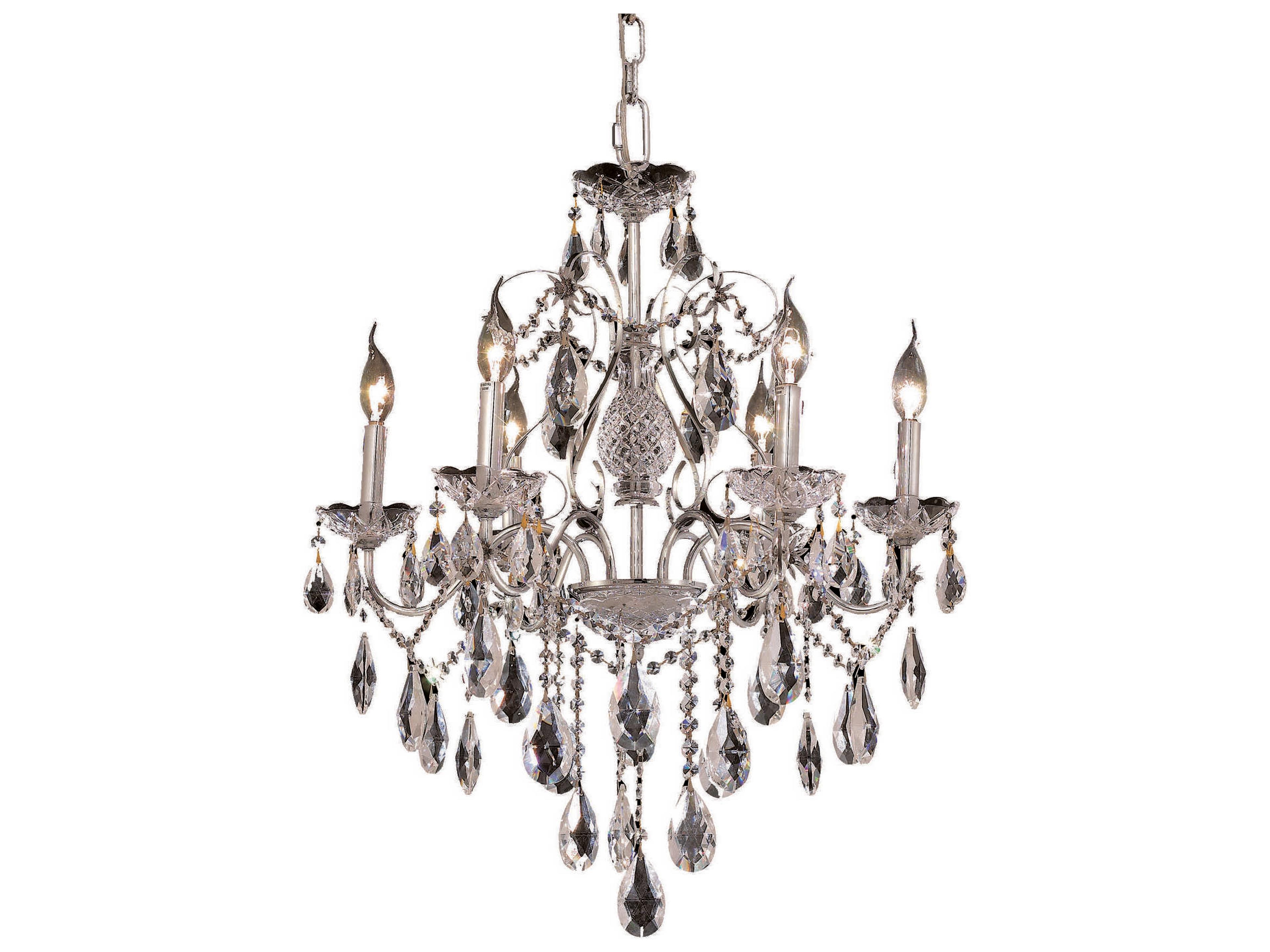 Elegant Lighting St. Francis 6-Light Chrome Clear Crystal Candelabra Chandelier