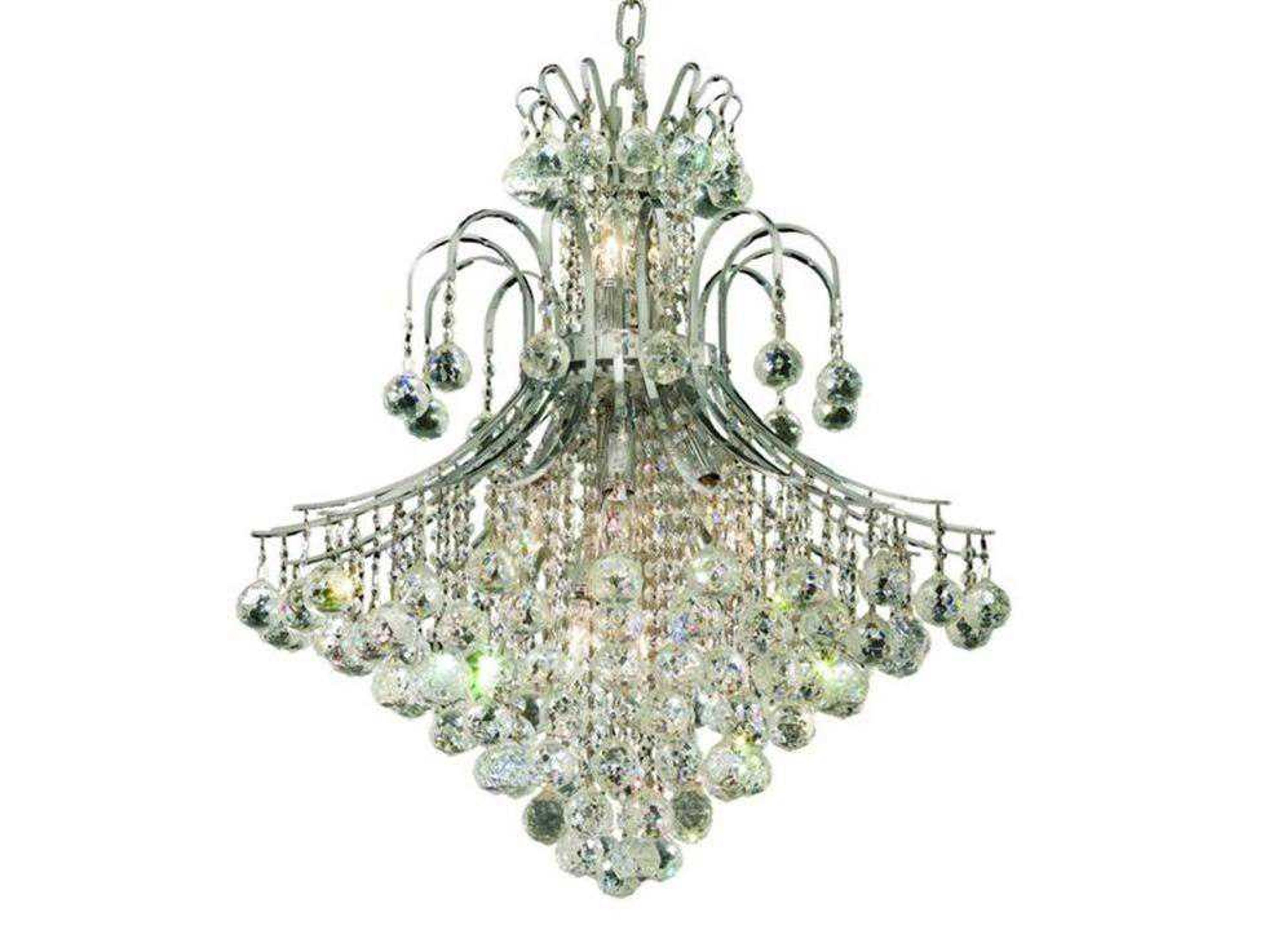 Elegant Lighting Toureg 15-Light Chrome Clear Crystal Empire Tiered Chandelier