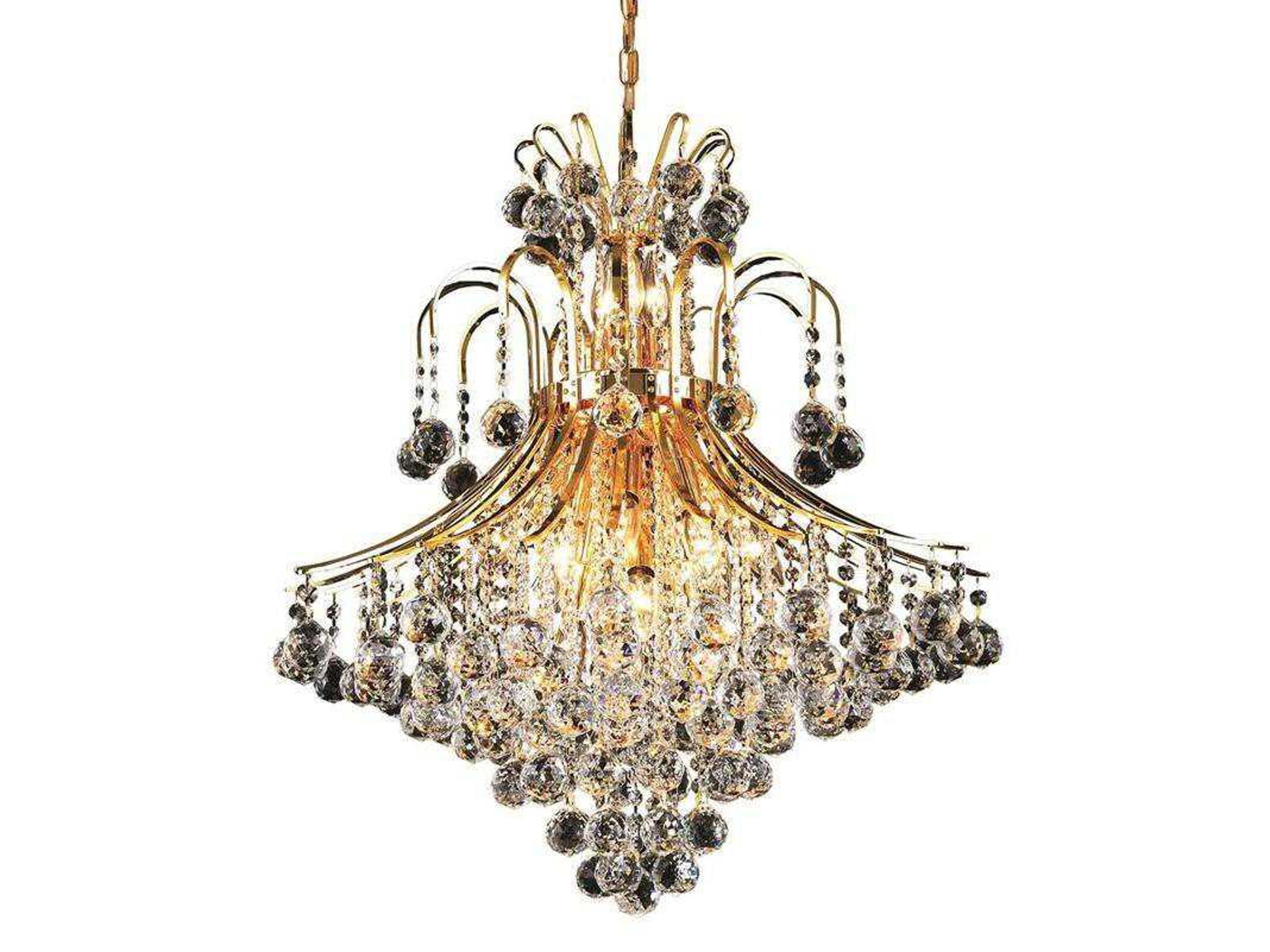 Elegant Lighting Toureg 15-Light Gold Clear Crystal Empire Tiered Chandelier
