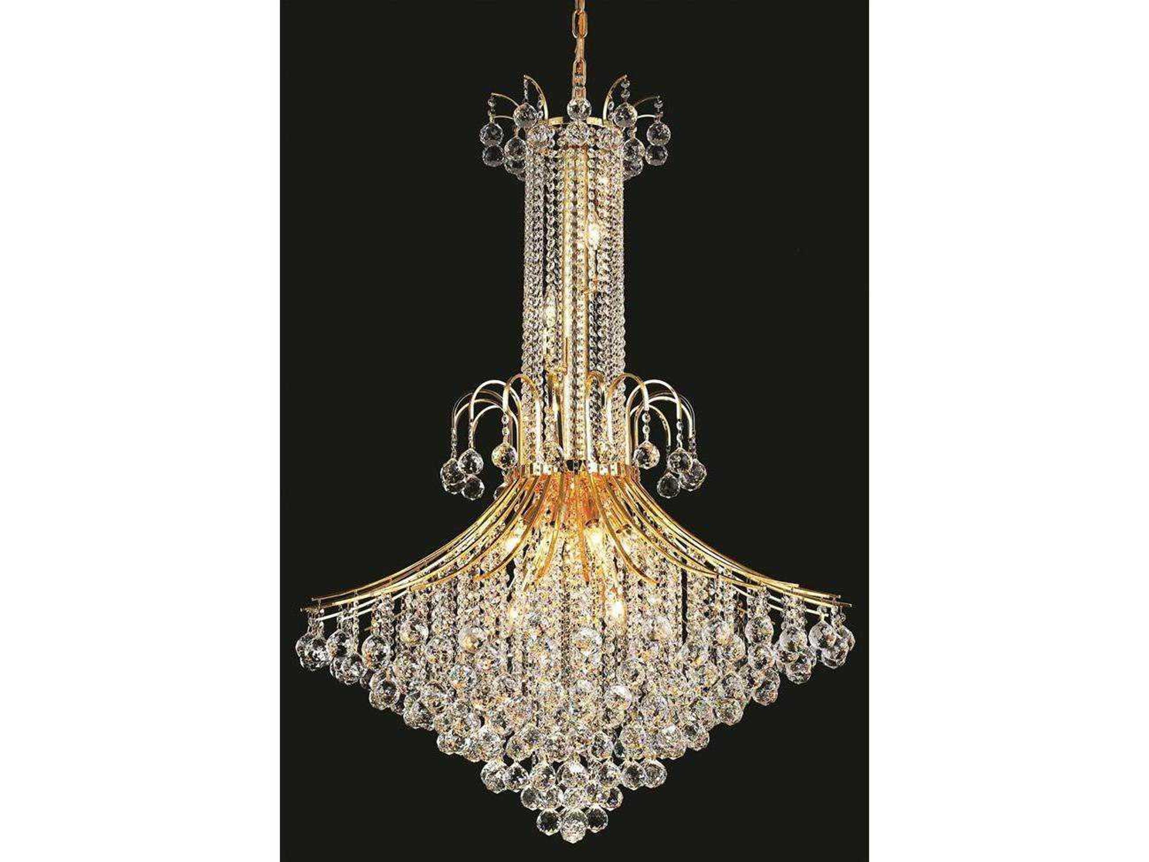 Elegant Lighting Toureg 16-Light Gold Clear Crystal Empire Tiered Chandelier