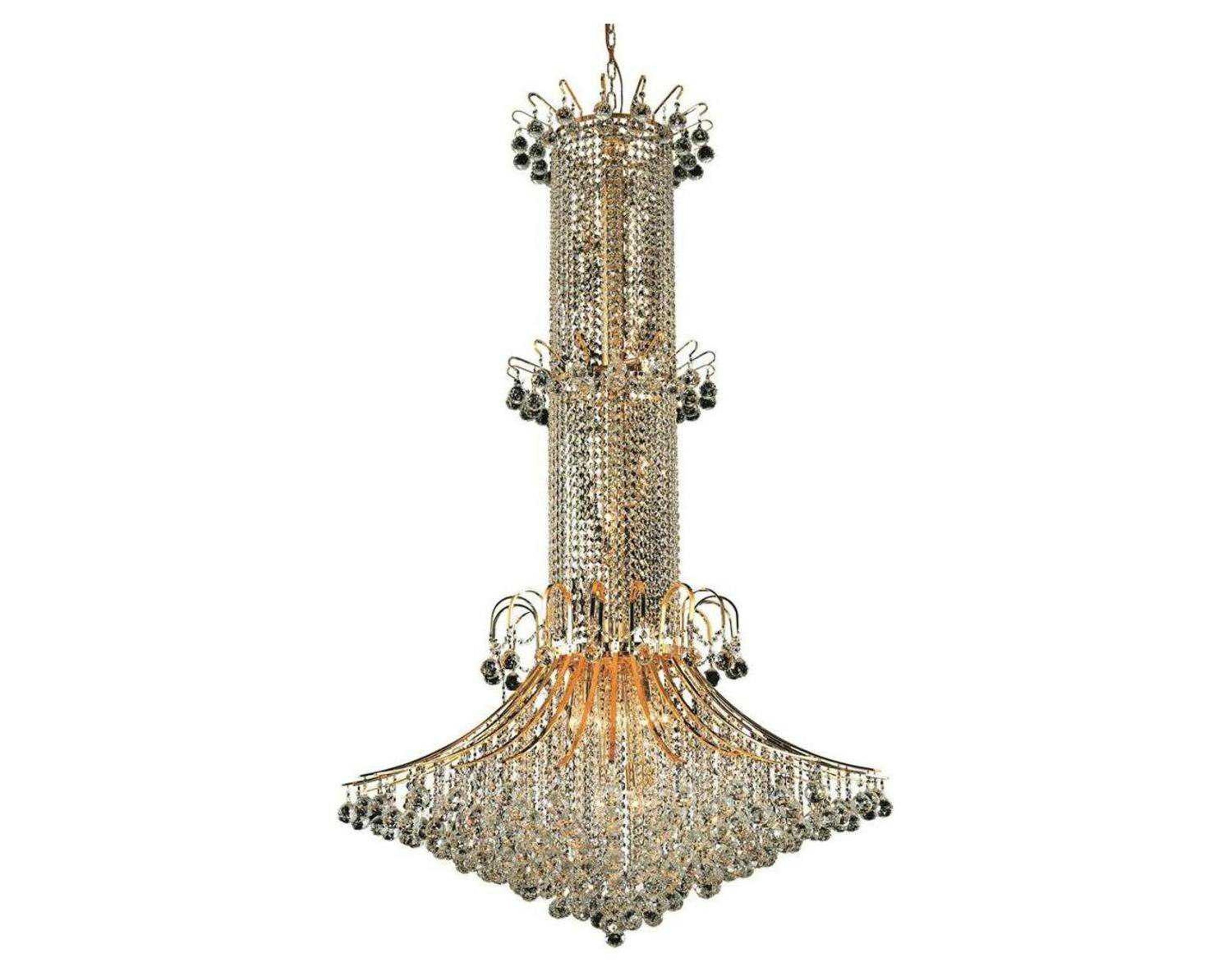 Elegant Lighting Toureg 20-Light Gold Clear Crystal Empire Tiered Chandelier