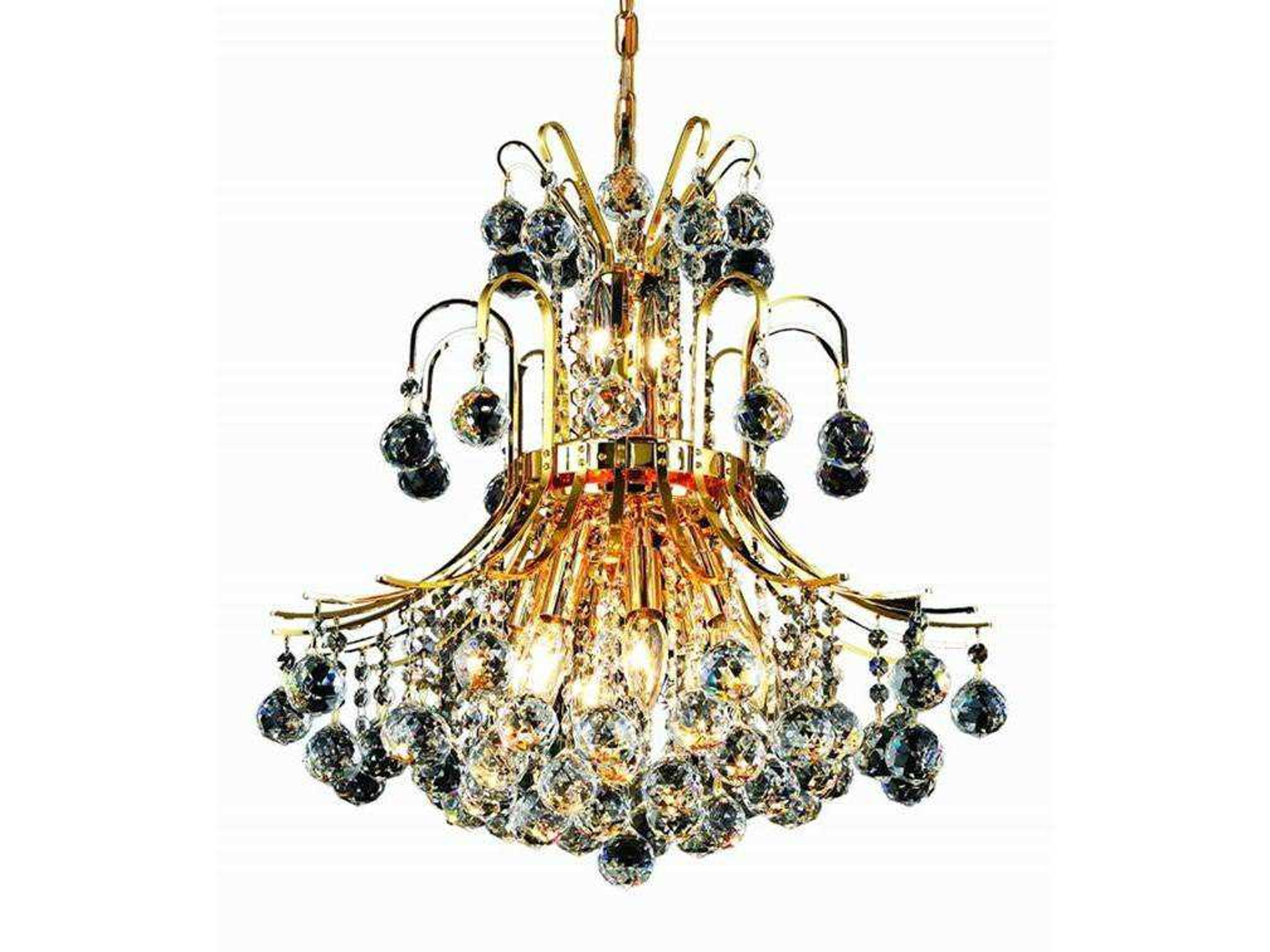 Elegant Lighting Toureg 10-Light Gold Clear Crystal Empire Tiered Chandelier