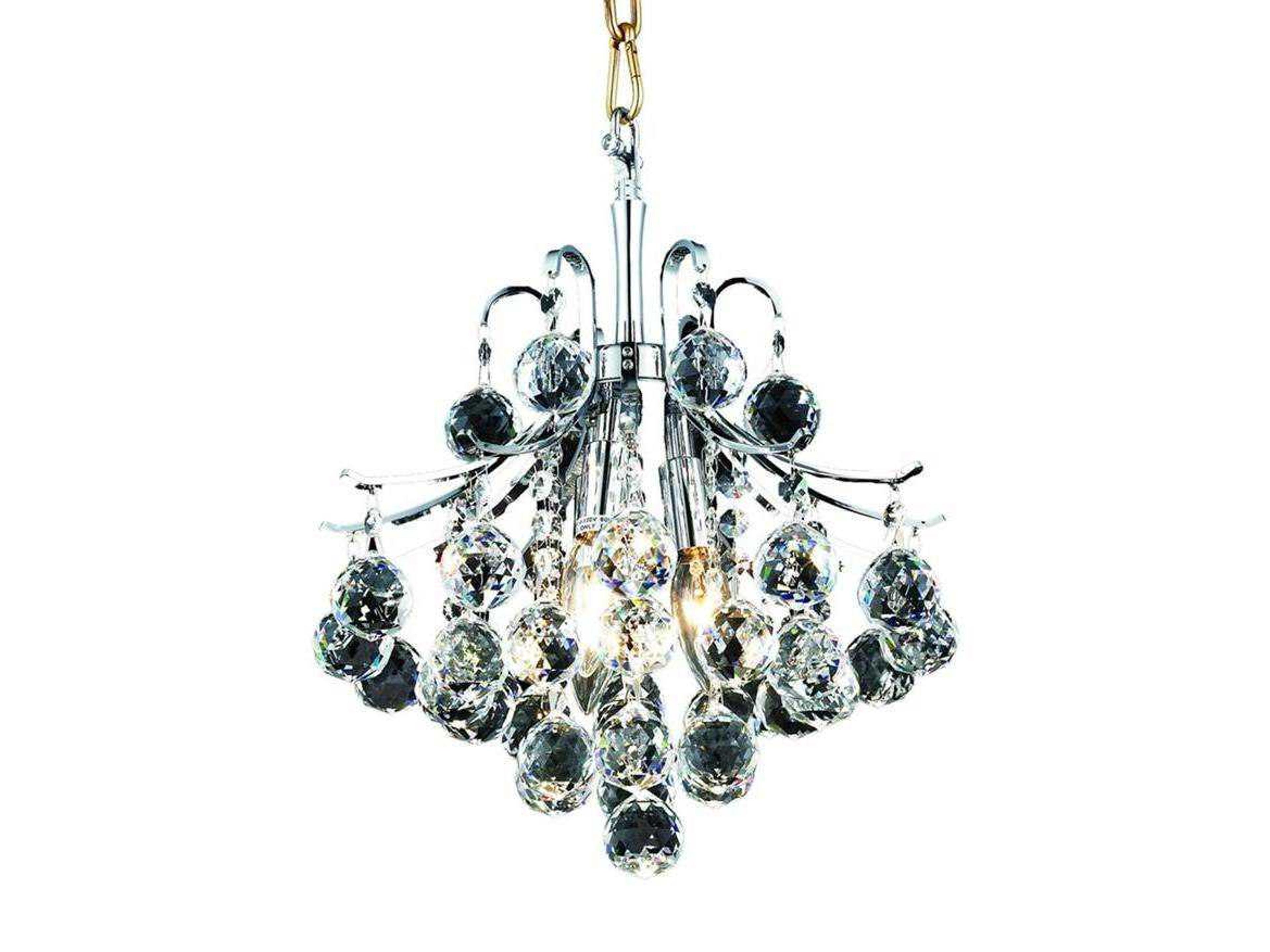 Elegant Lighting Toureg 3-Light Chrome Clear Crystal Pendant