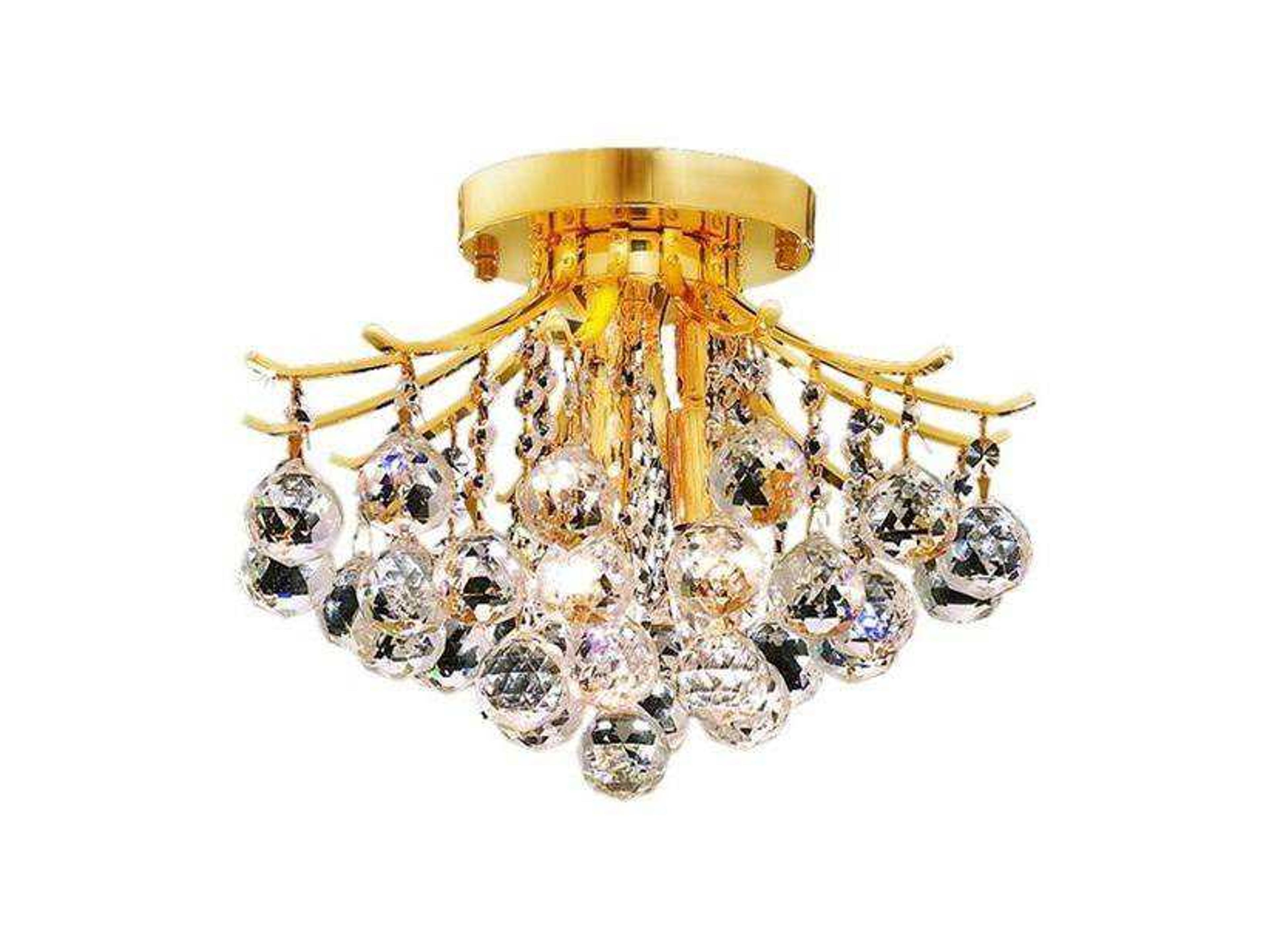 Elegant Lighting Toureg Gold Clear Crystal Semi Flush Mount