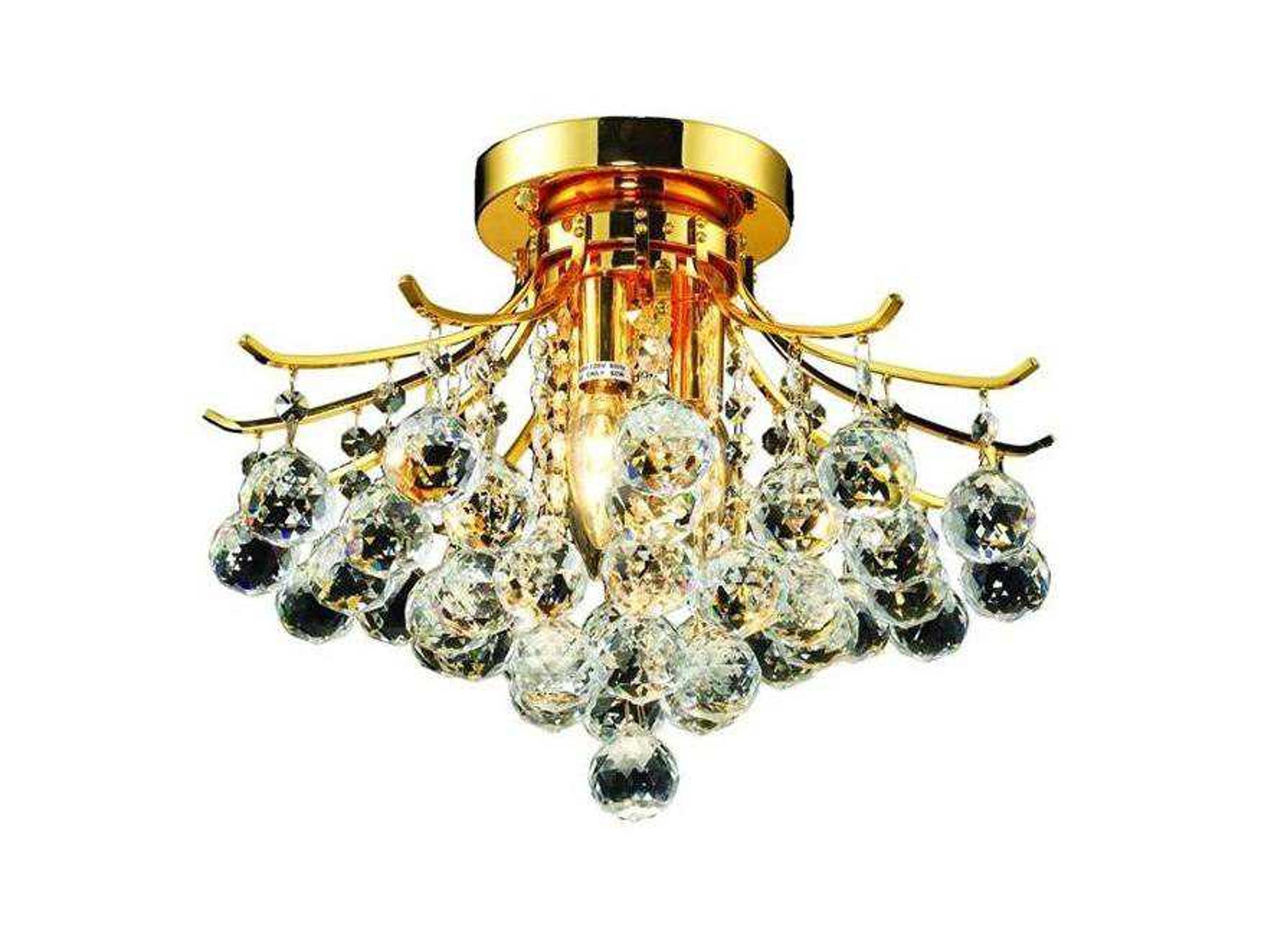 Elegant Lighting Toureg Gold Clear Crystal Semi Flush Mount