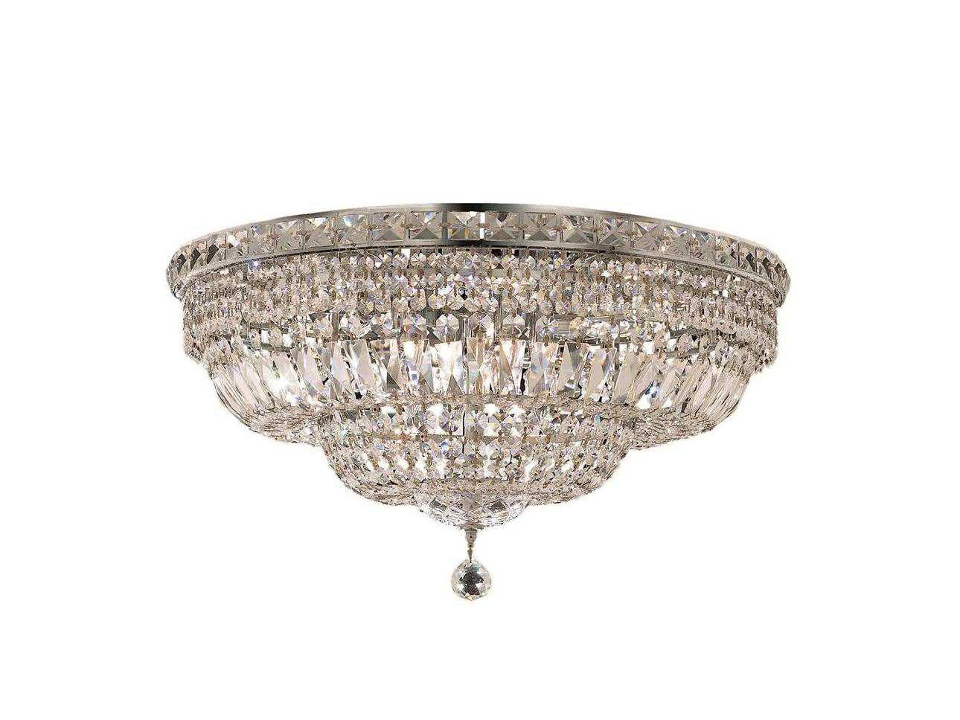 Elegant Lighting Tranquil Chrome Clear Crystal Bowl Tiered Flush Mount