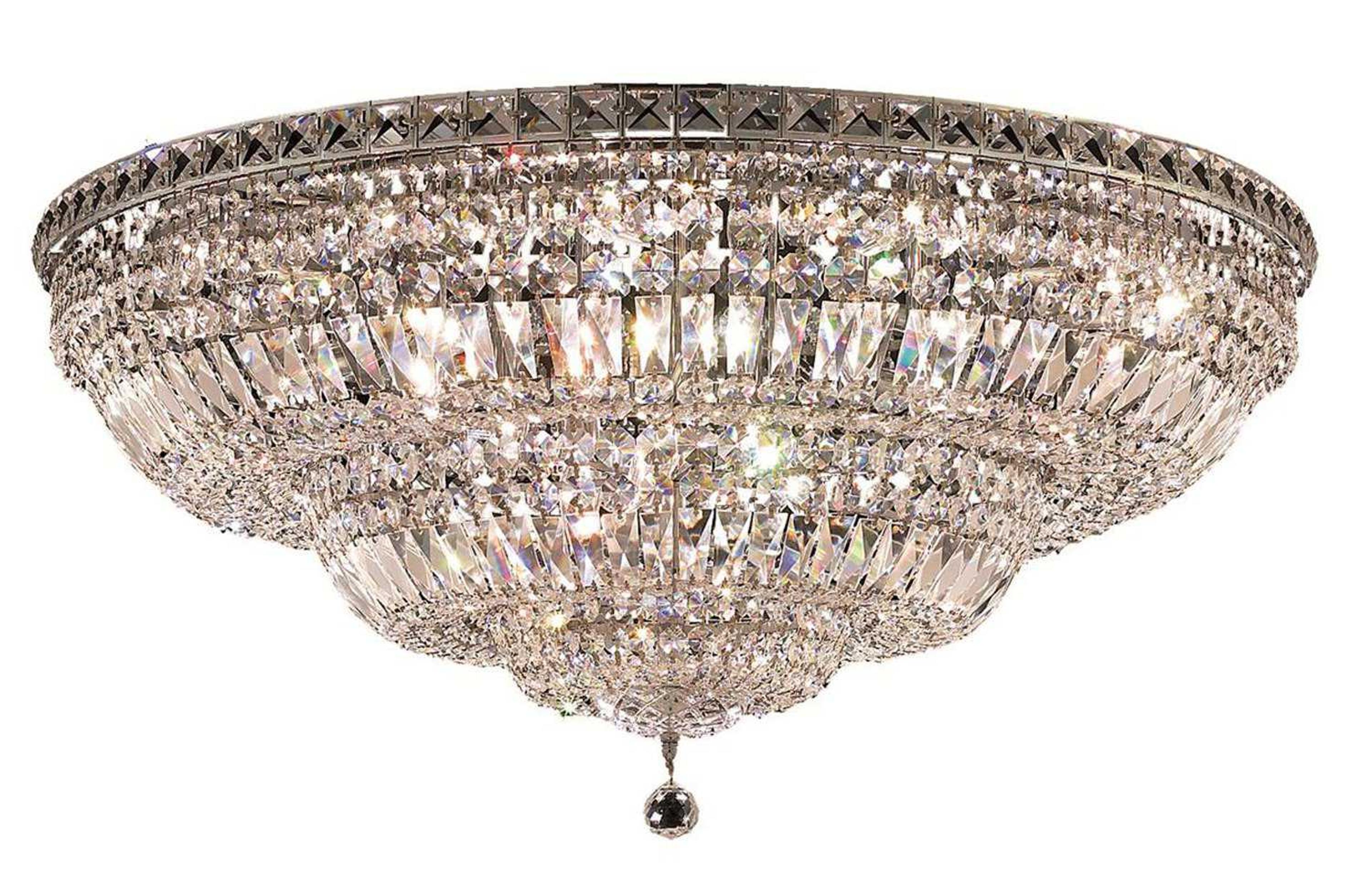 Elegant Lighting Tranquil Chrome Clear Crystal Bowl Tiered Flush Mount