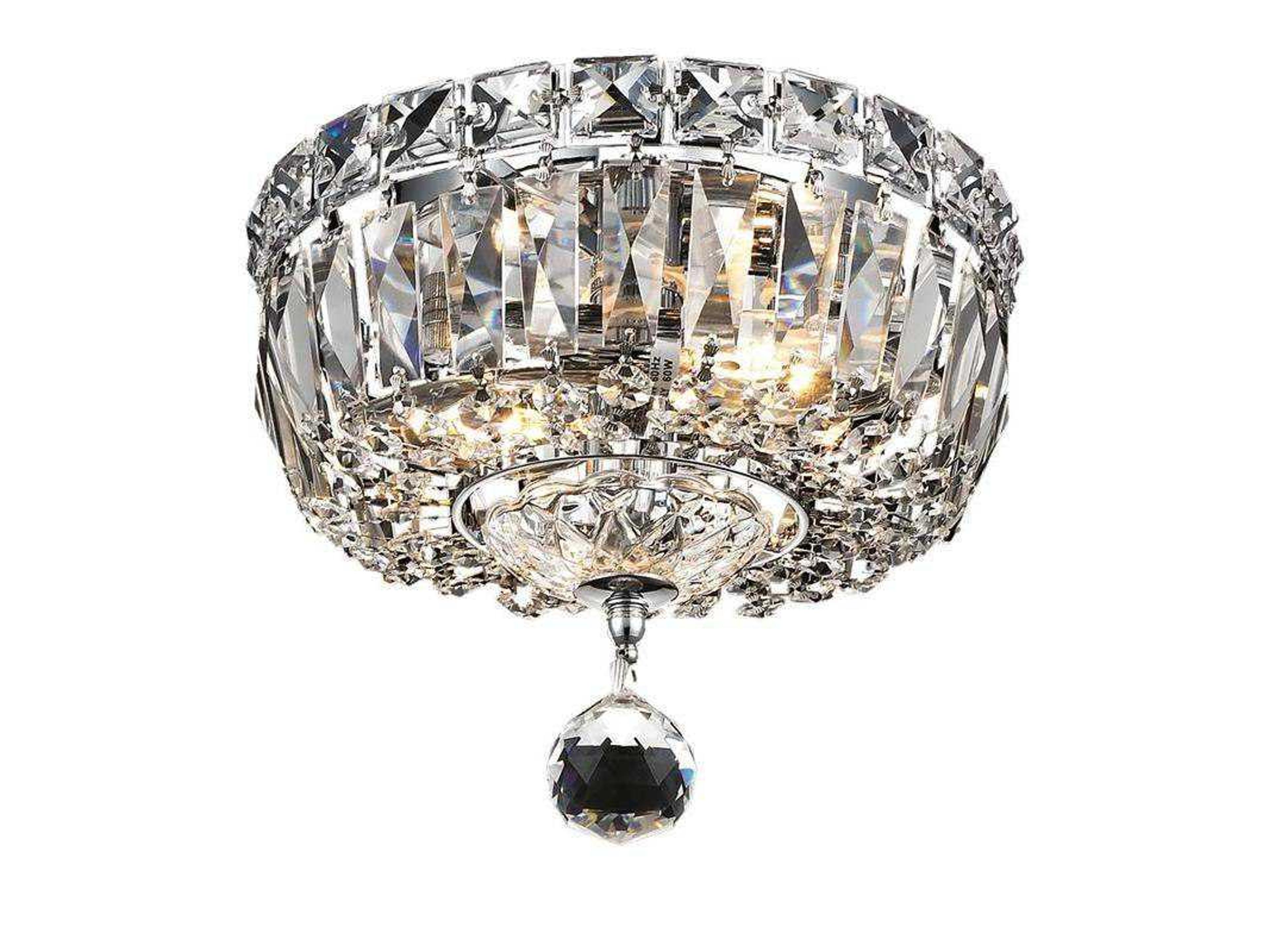 Elegant Lighting Tranquil Chrome Clear Crystal Bowl Flush Mount
