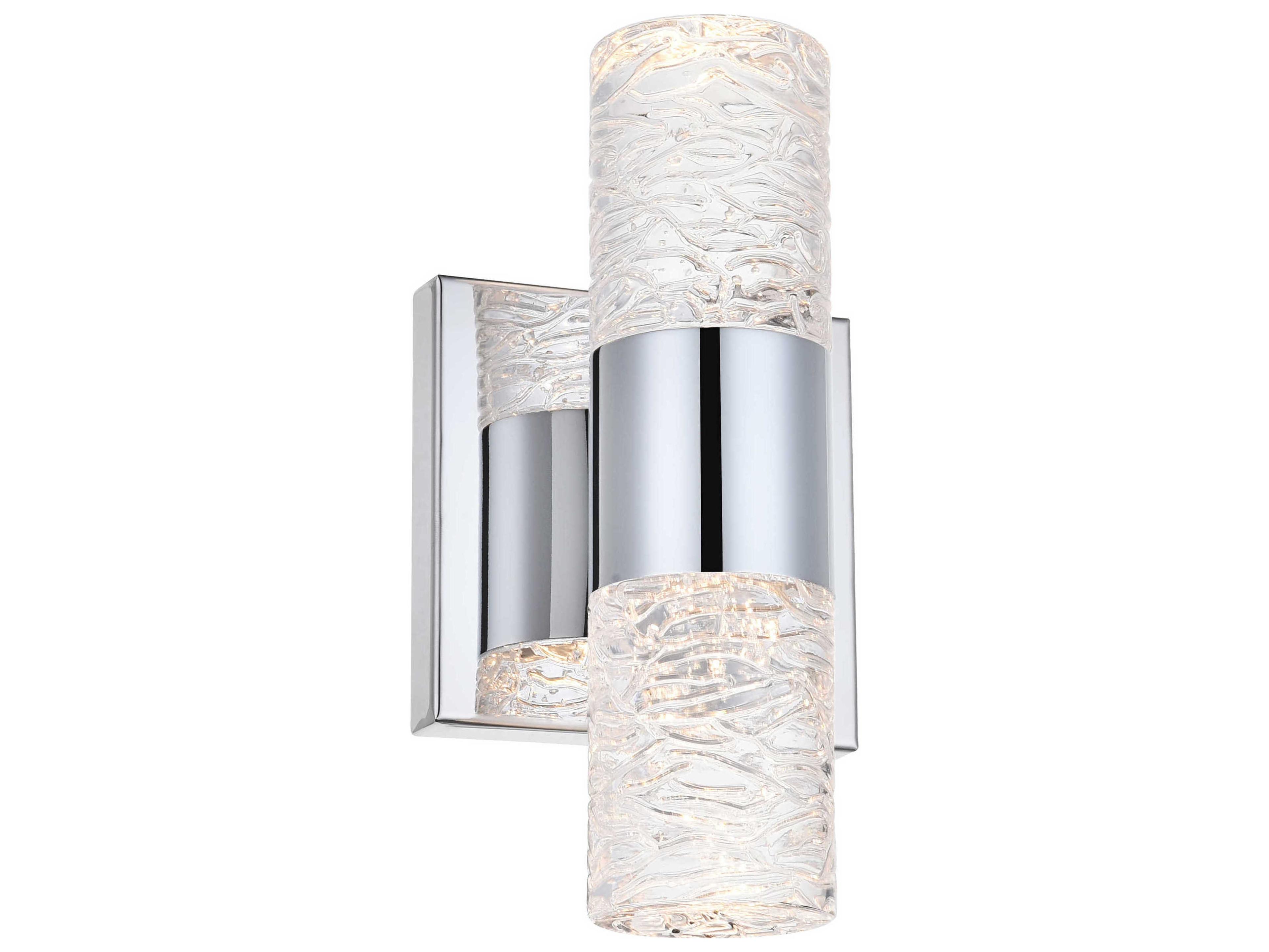 Elegant Lighting Vega 2-Light Chrome Clear Glass LED Wall Sconce