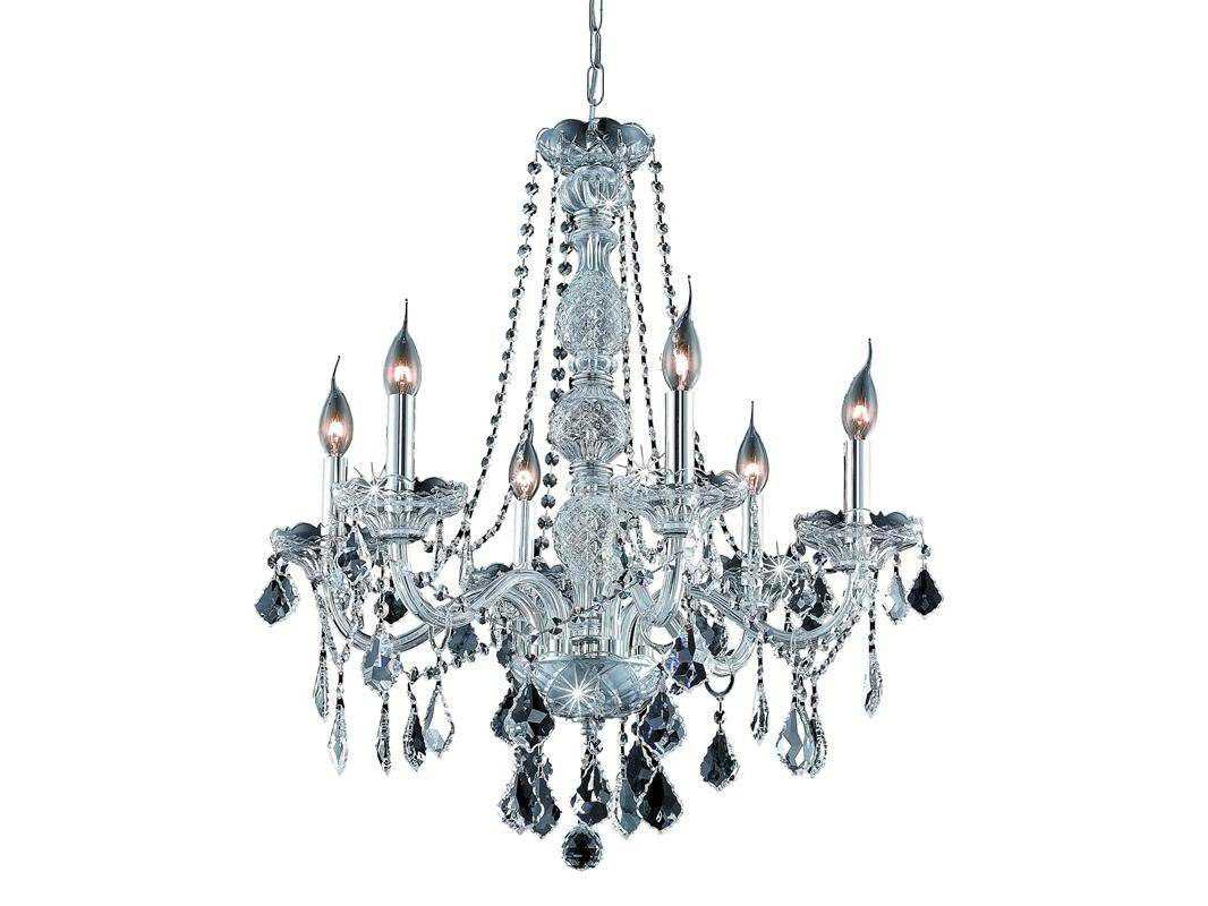 Elegant Lighting Verona 6-Light Chrome Clear Crystal Glass Candelabra Chandelier