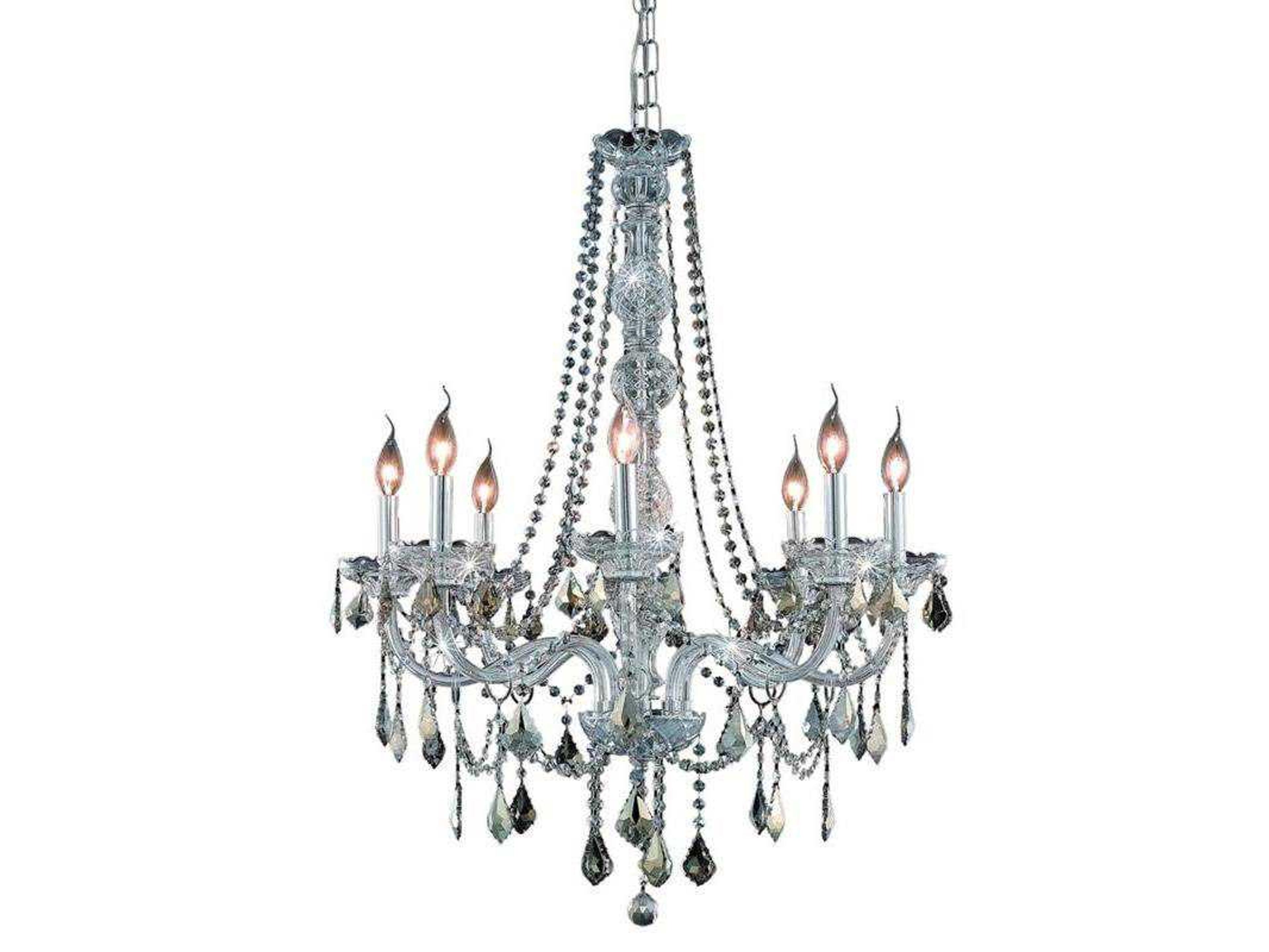 Elegant Lighting Verona 8-Light Chrome Gold Crystal Glass Candelabra Chandelier