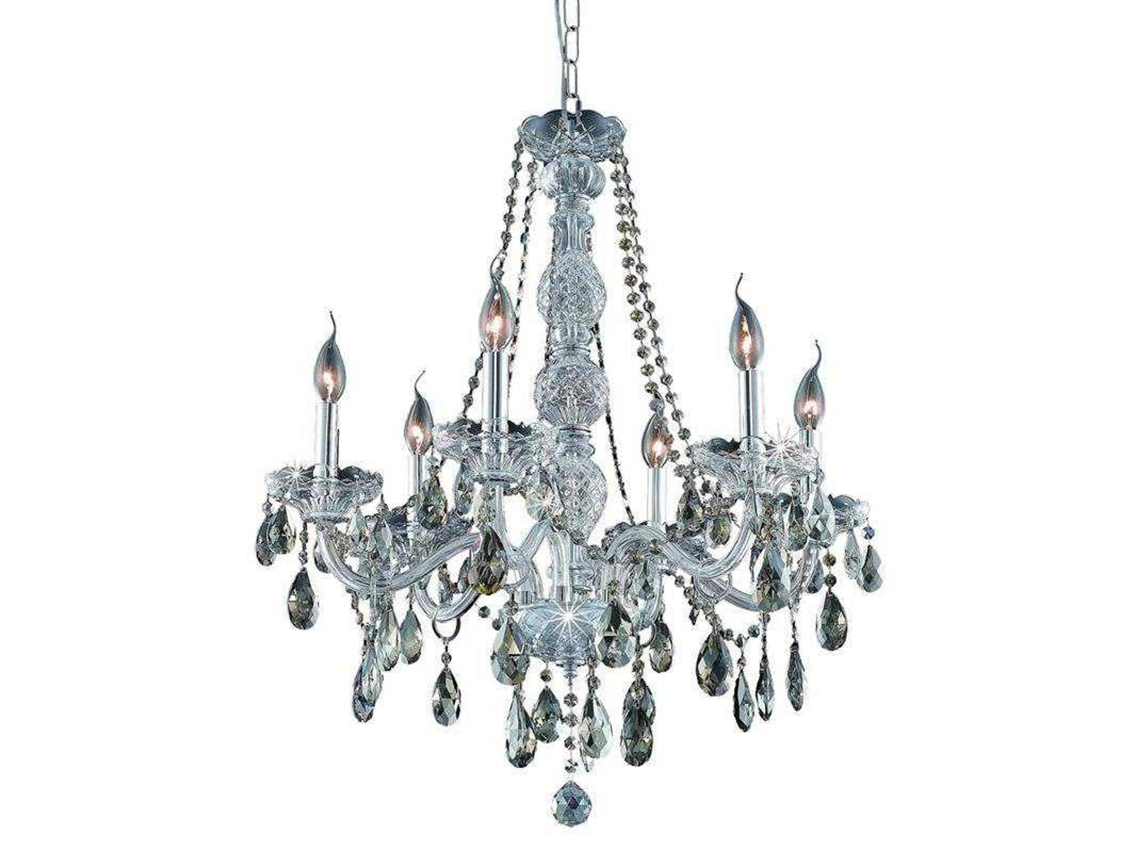 Elegant Lighting Verona 6-Light Chrome Gold Crystal Glass Candelabra Chandelier