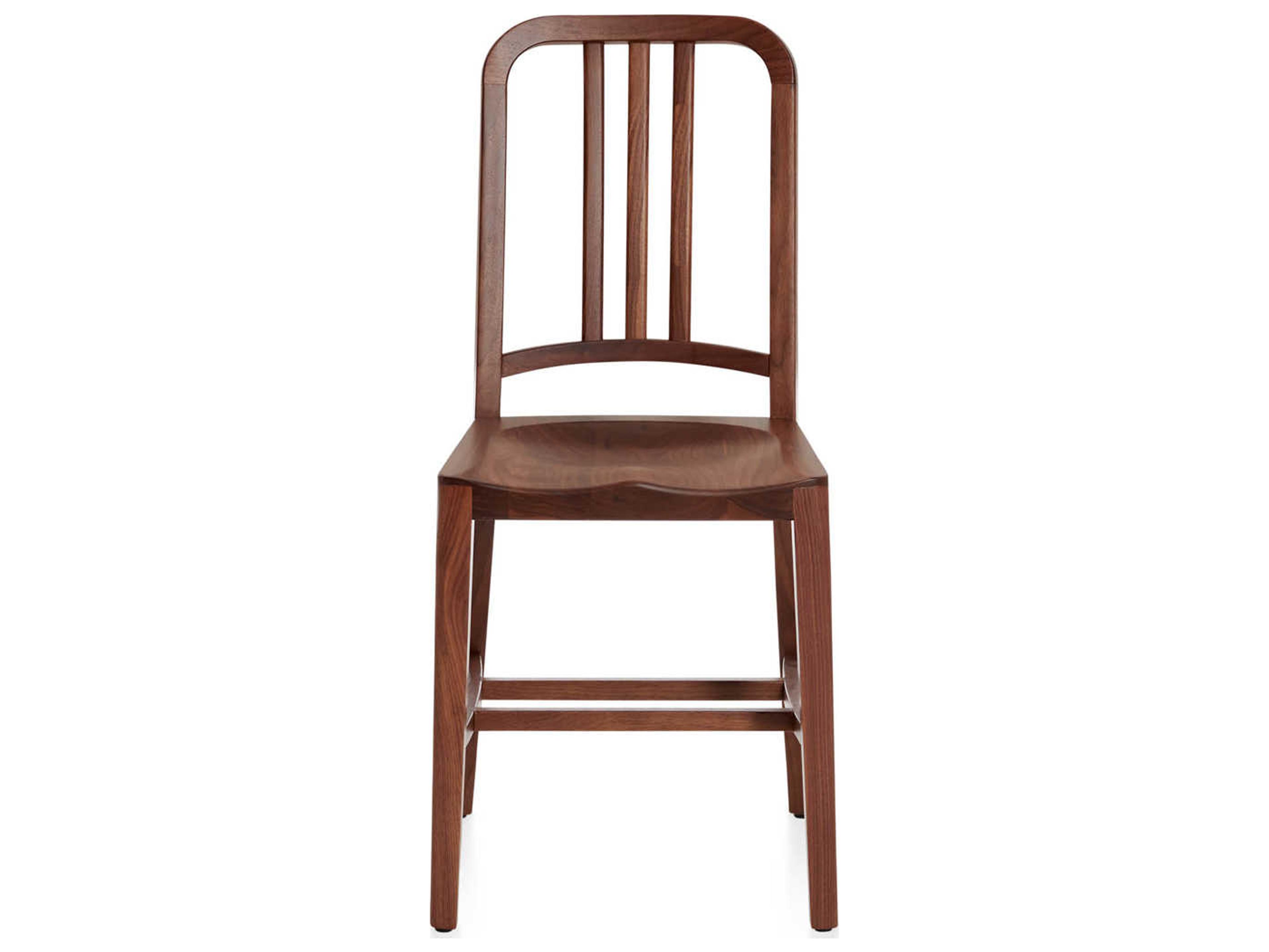 Emeco Navy Walnut Wood Brown Side Dining Chair