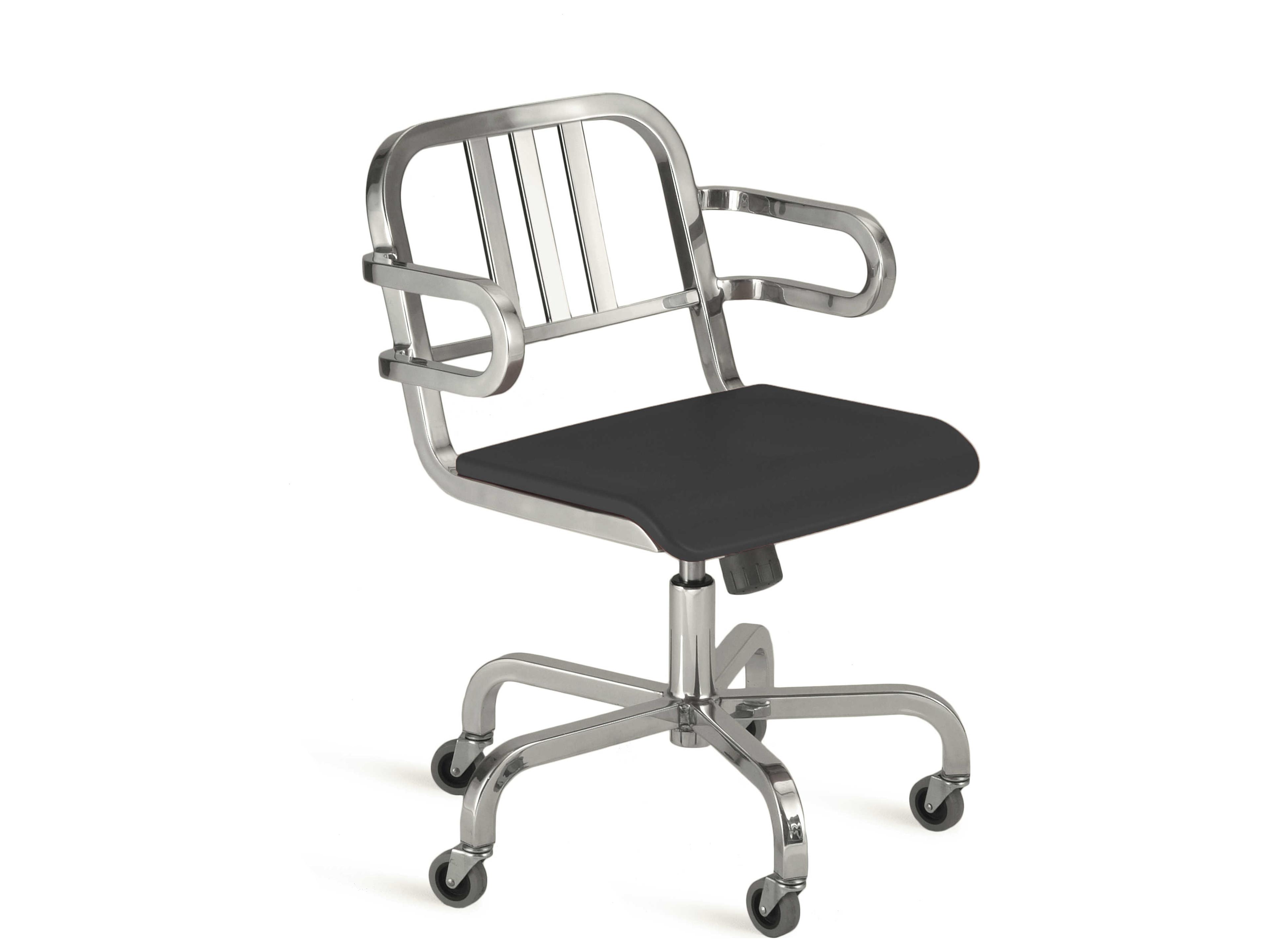Emeco Nine-0 By Ettore Sottsass Black Swivel Computer Office Chair