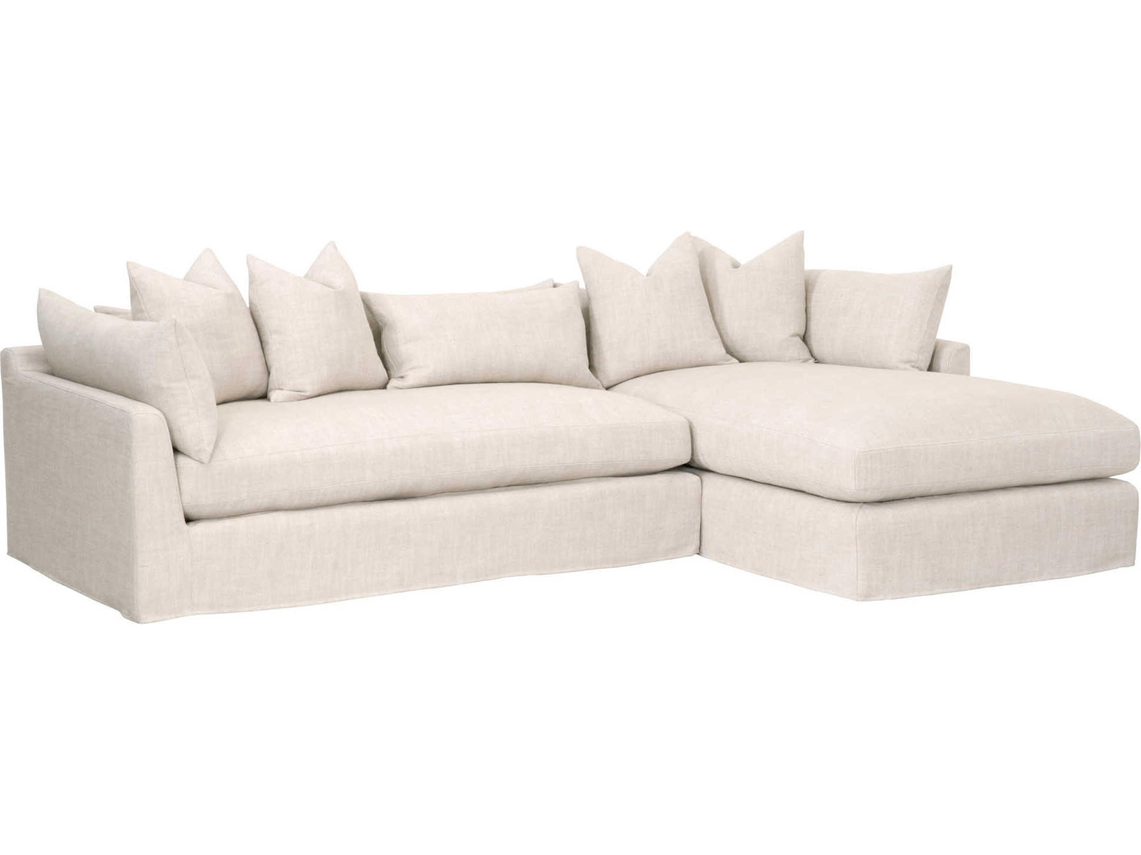 Essentials for Living Stitch & Hand Haven Cream Upholstered Sectional Sofa with RF Chaise Lounge