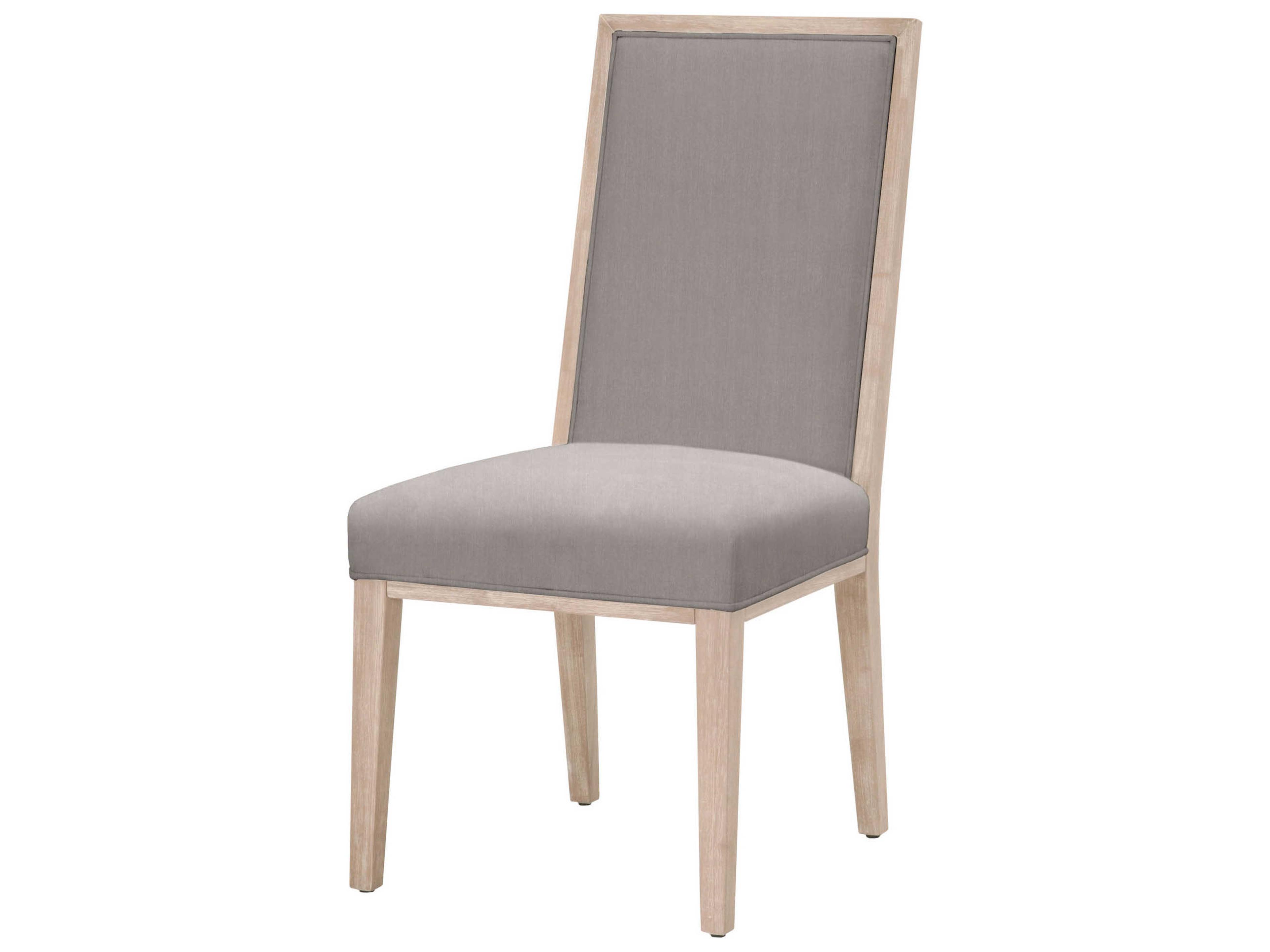 Essentials for Living Traditions Martin Rubberwood Gray Upholstered Side Dining Chair Set of 2
