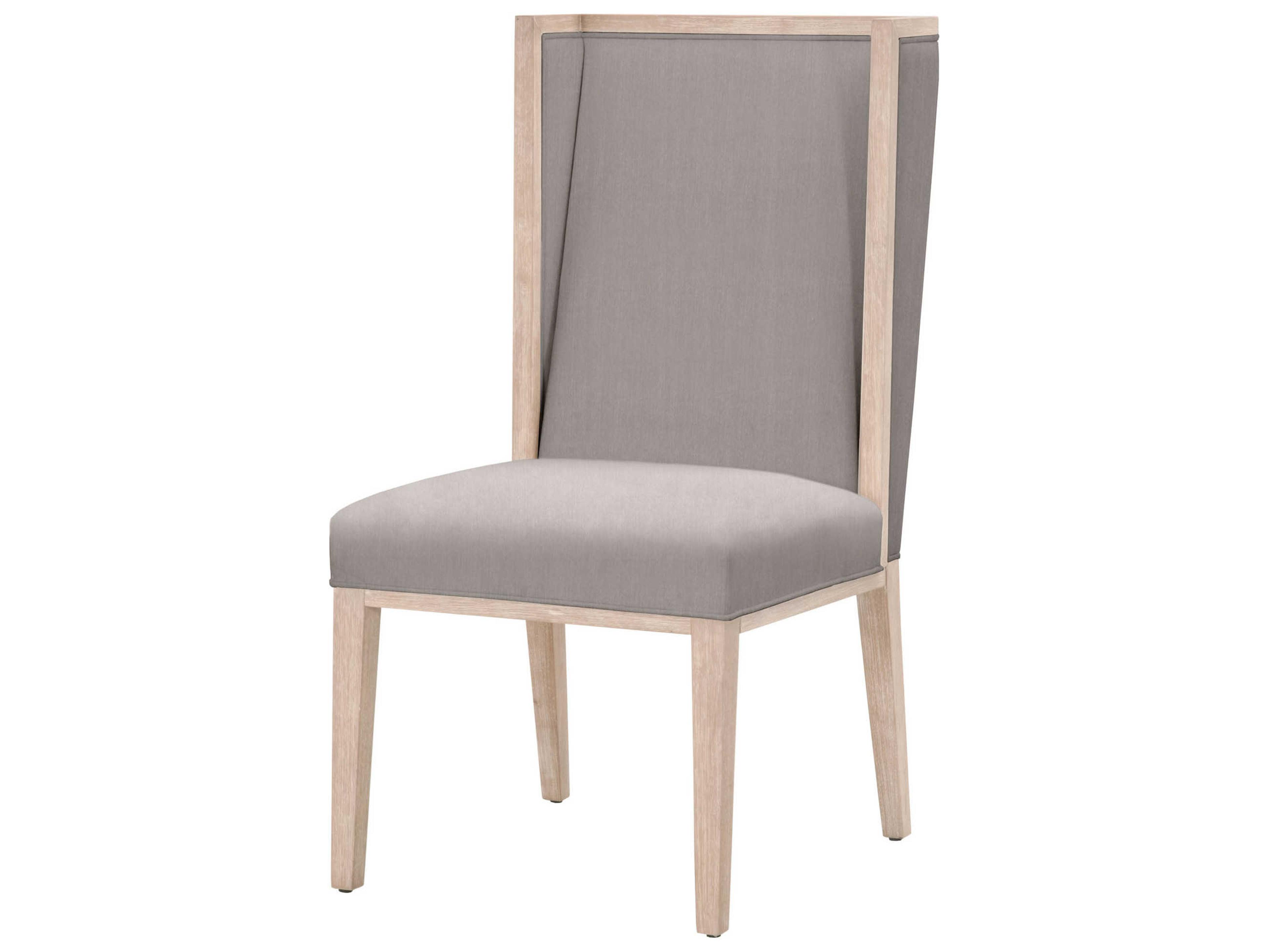 Essentials for Living Traditions Martin Wing Back Pine Wood Gray Upholstered Side Dining Chair Set of 2
