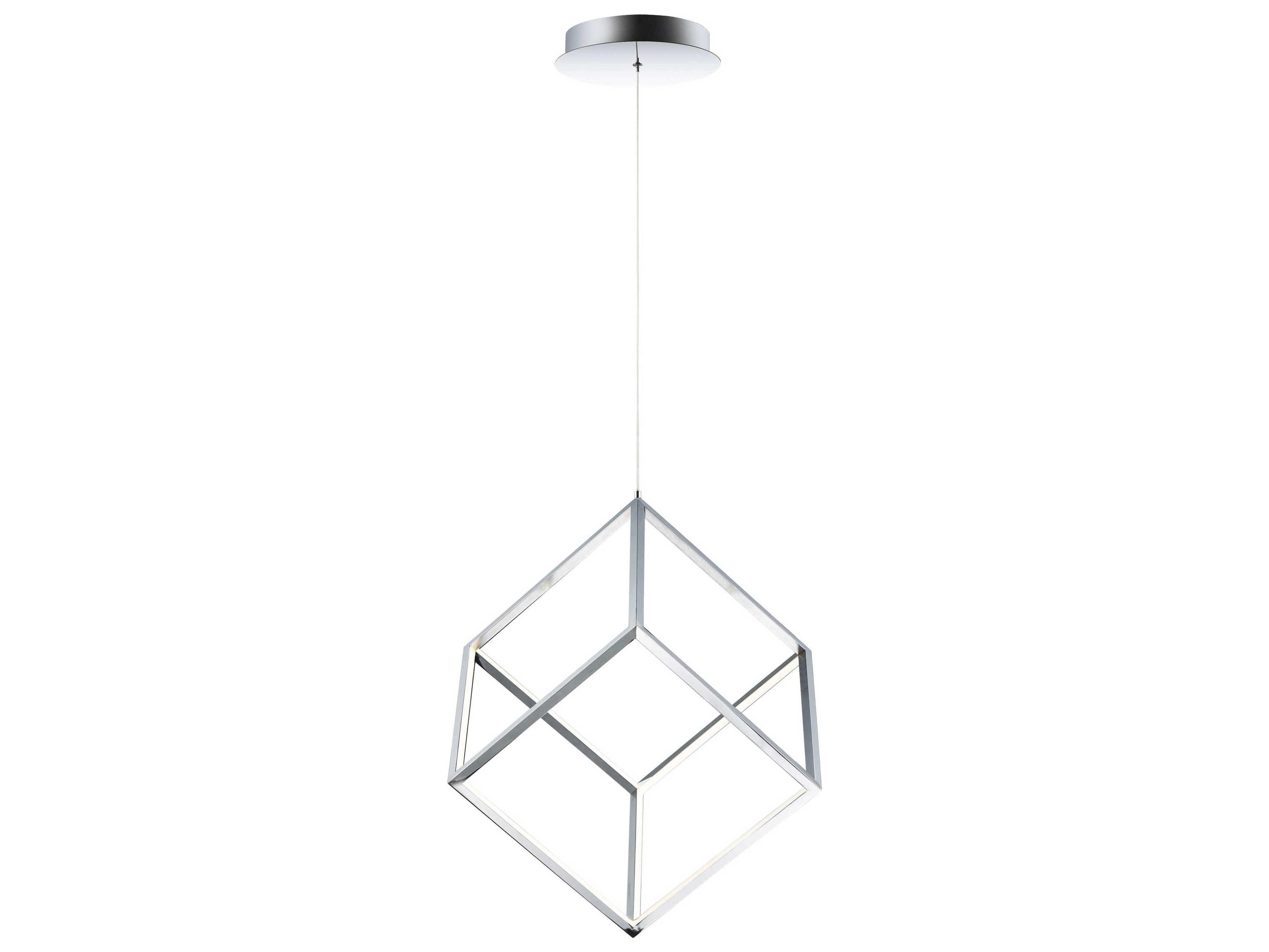 ET2 4 Square 1-Light Polished Chrome LED Geometric Pendant