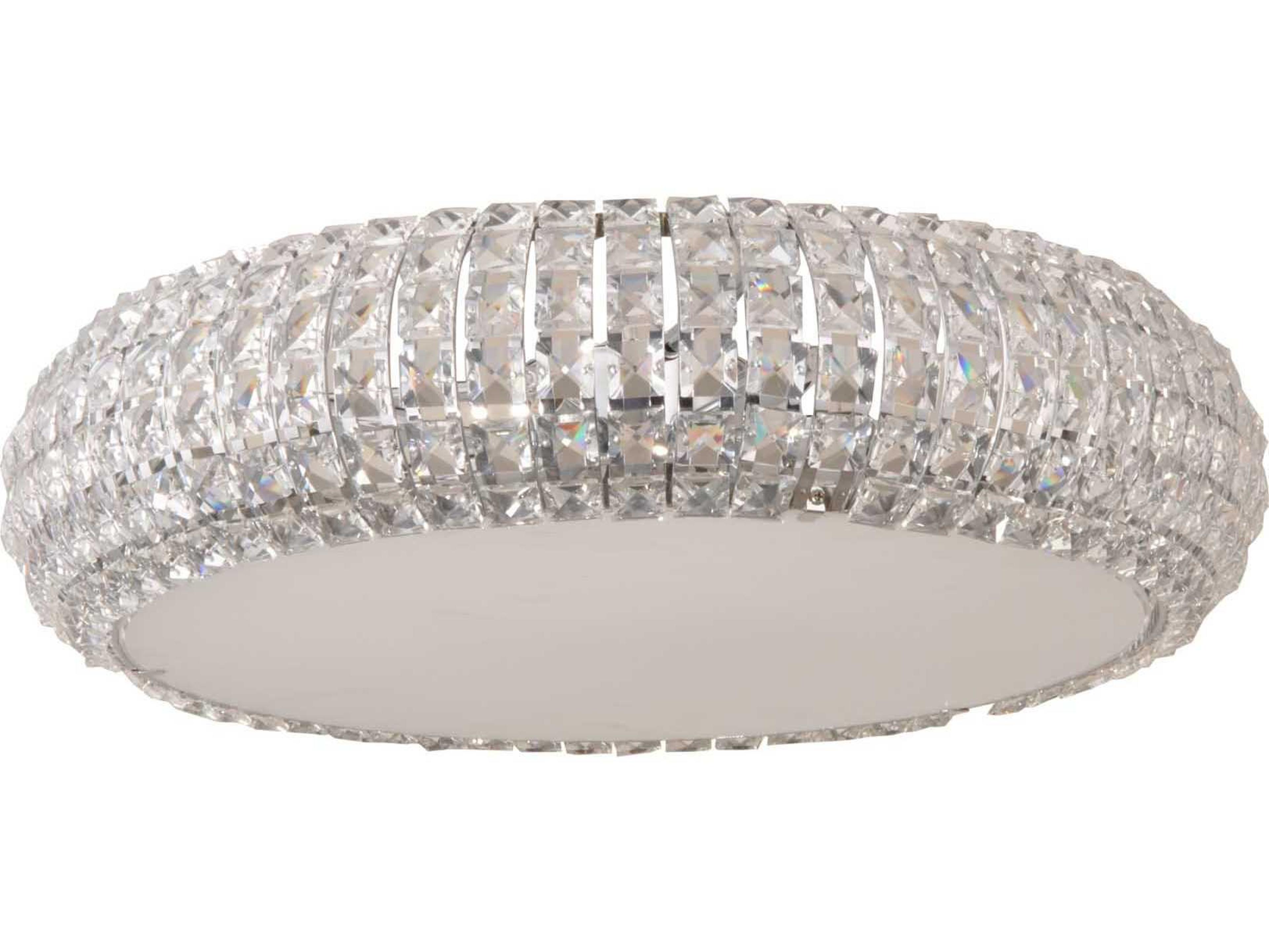 ET2 Bijou 6-Light Polished Chrome Crystal Glass Round Flush Mount