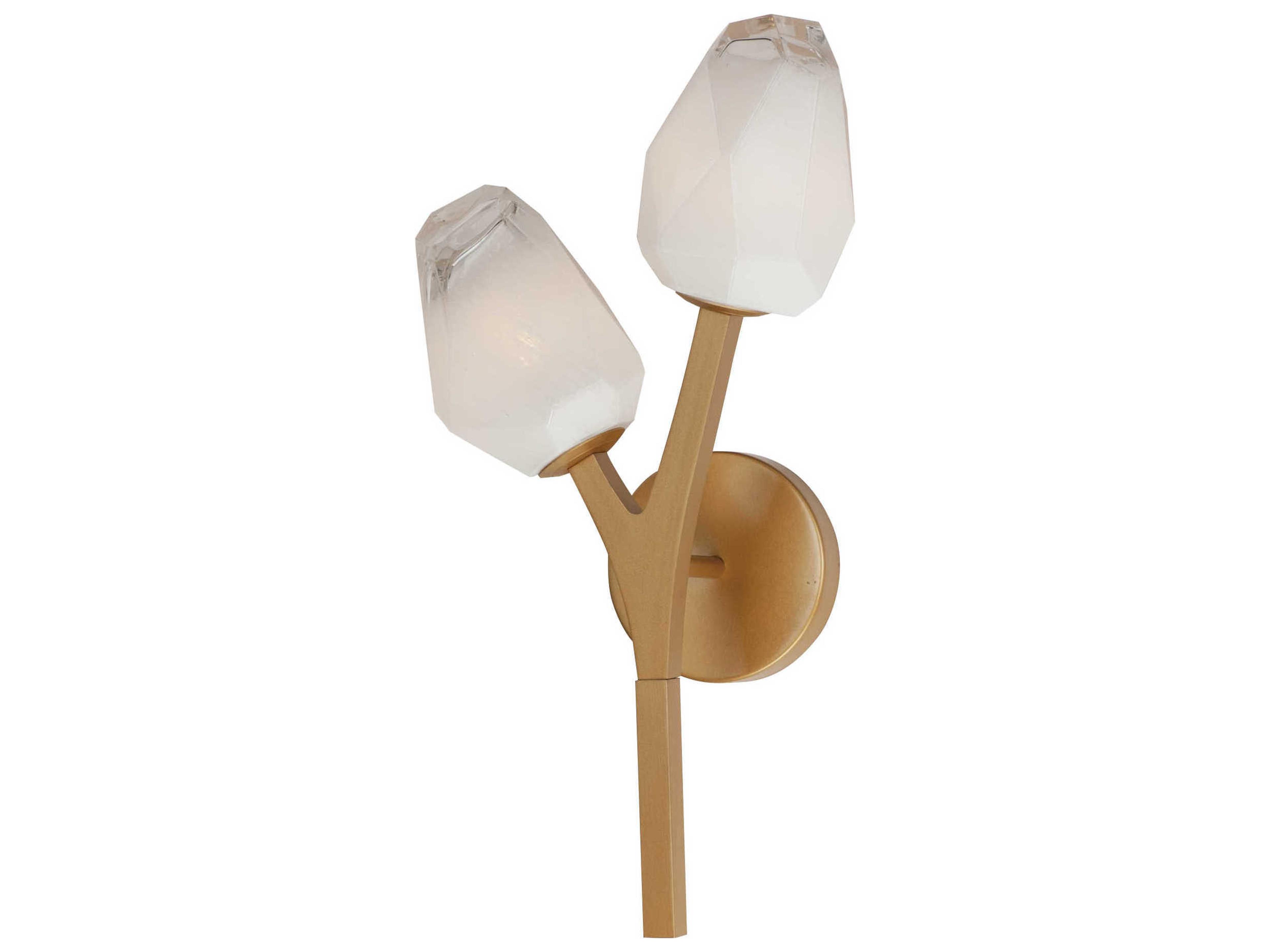 ET2 Blossom 2-Light Natural Aged Brass Glass LED Wall Sconce