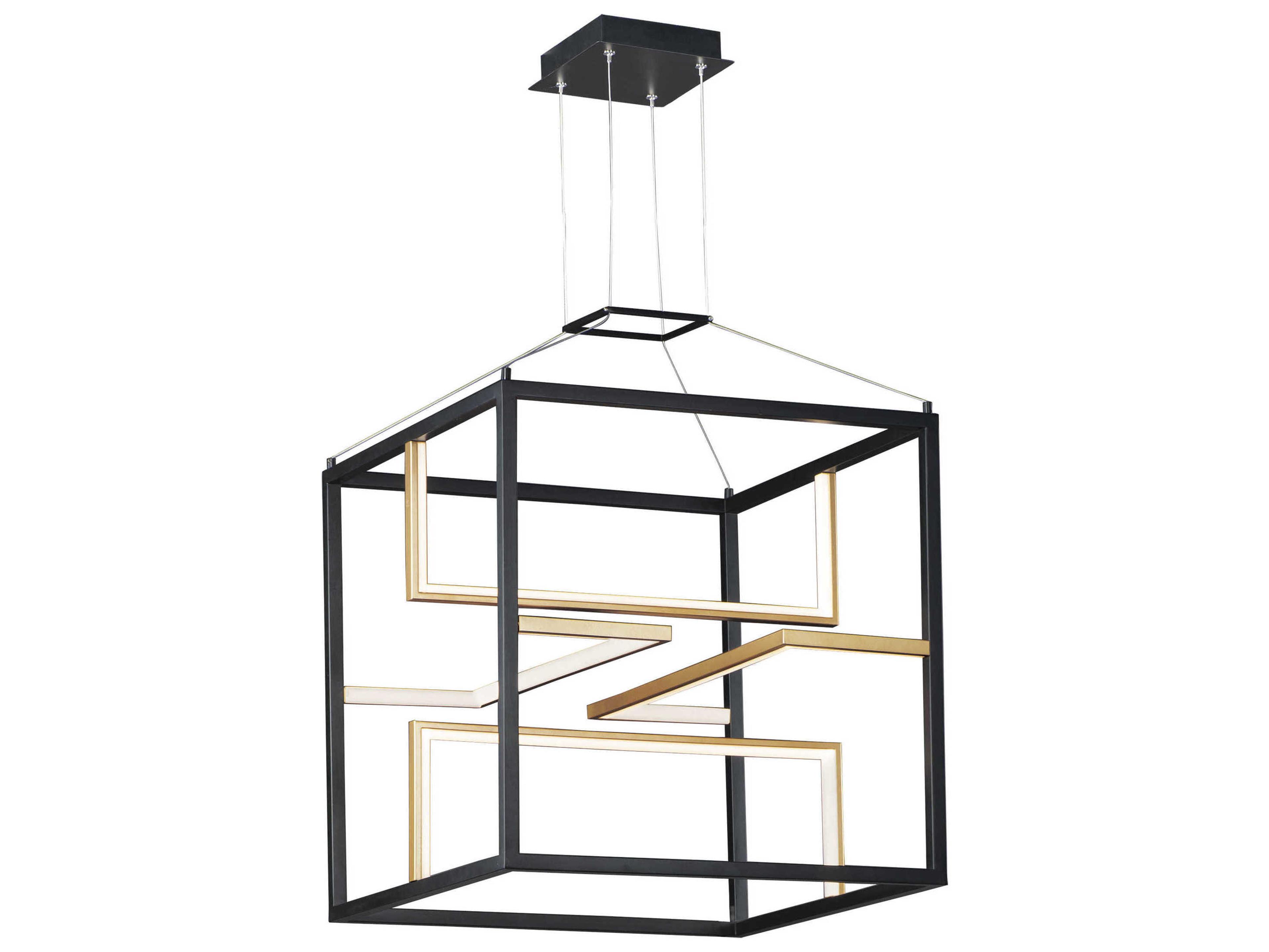 ET2 Chamber 4-Light Black Gold LED Geometric Pendant