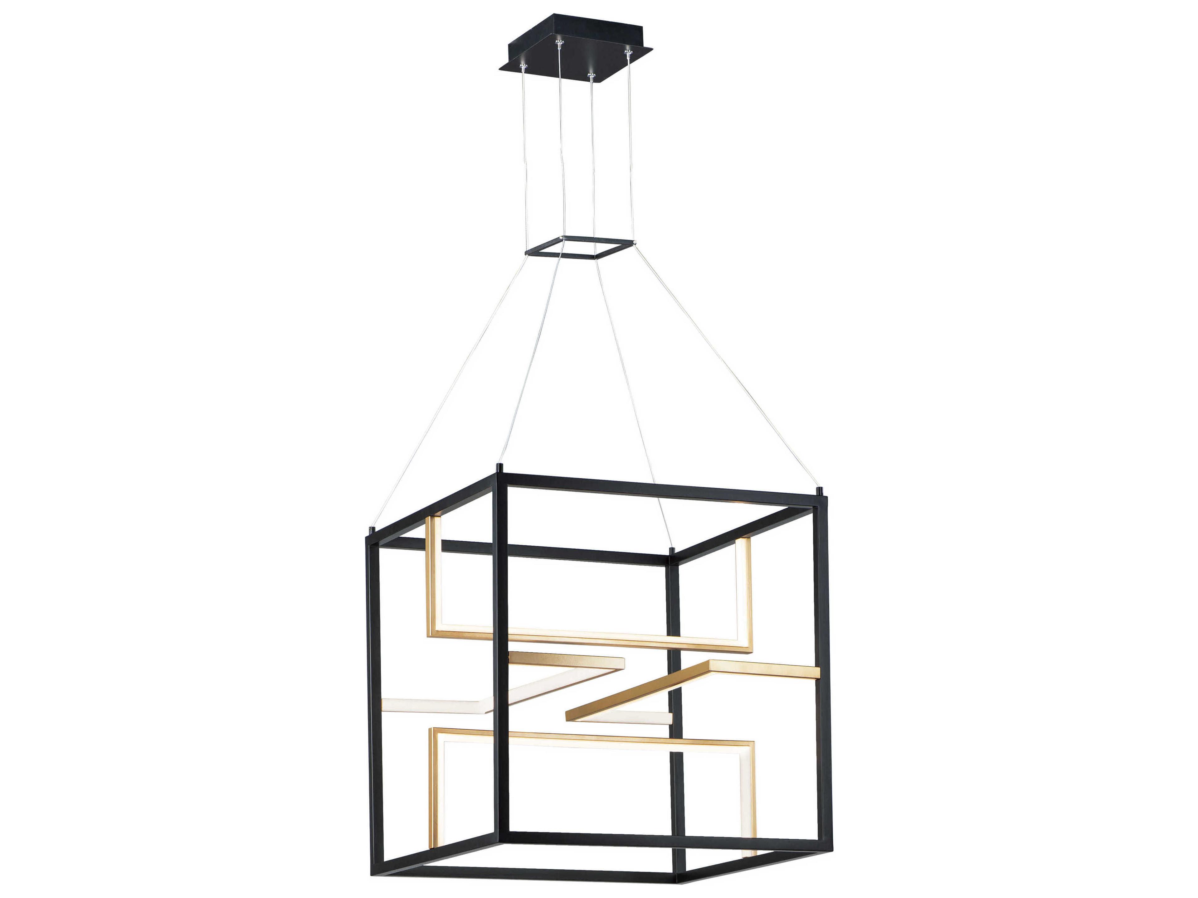 ET2 Chamber 4-Light Black Gold LED Geometric Pendant