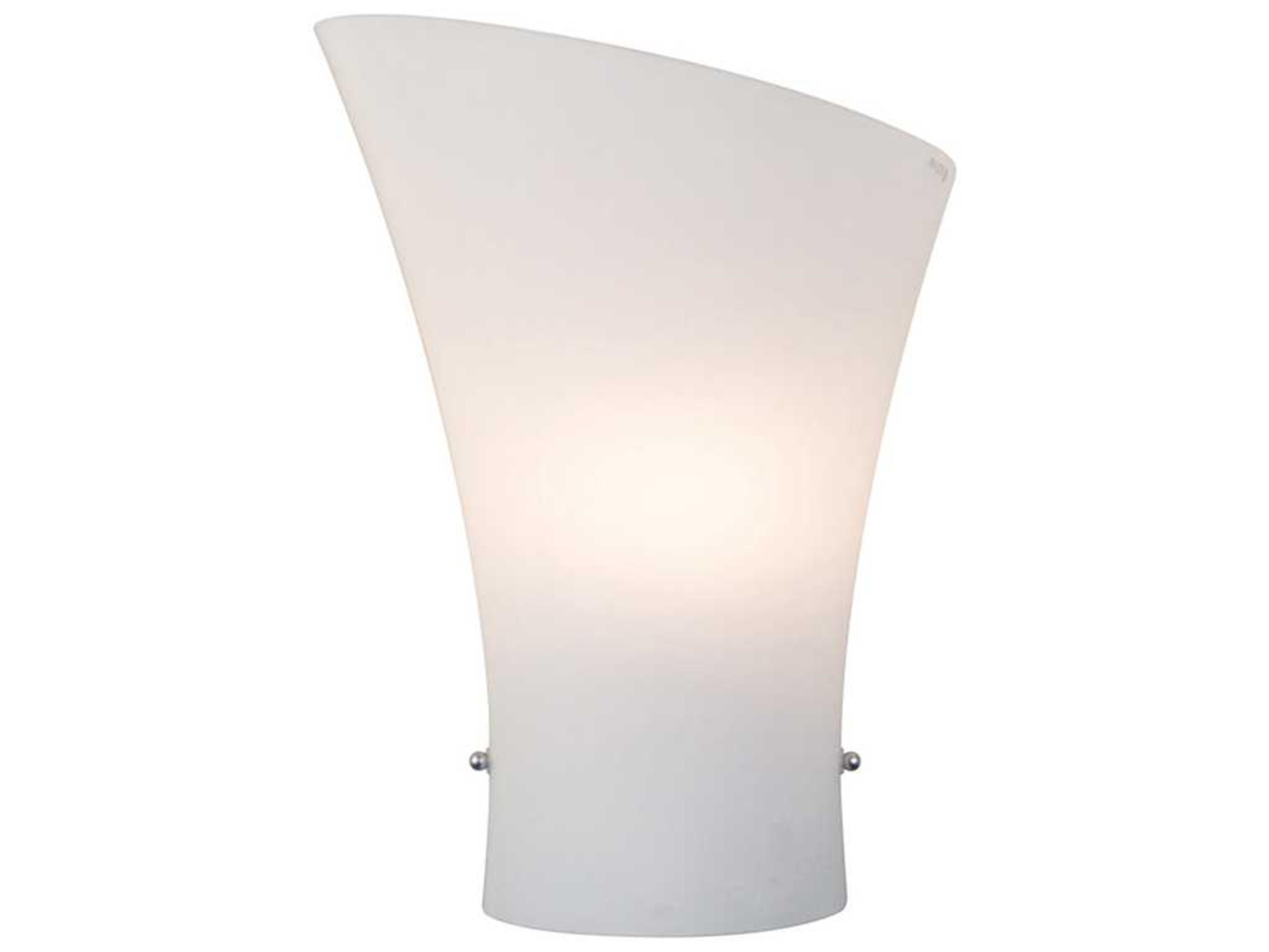 ET2 Conico 1-Light Satin Nickel White Glass Wall Sconce