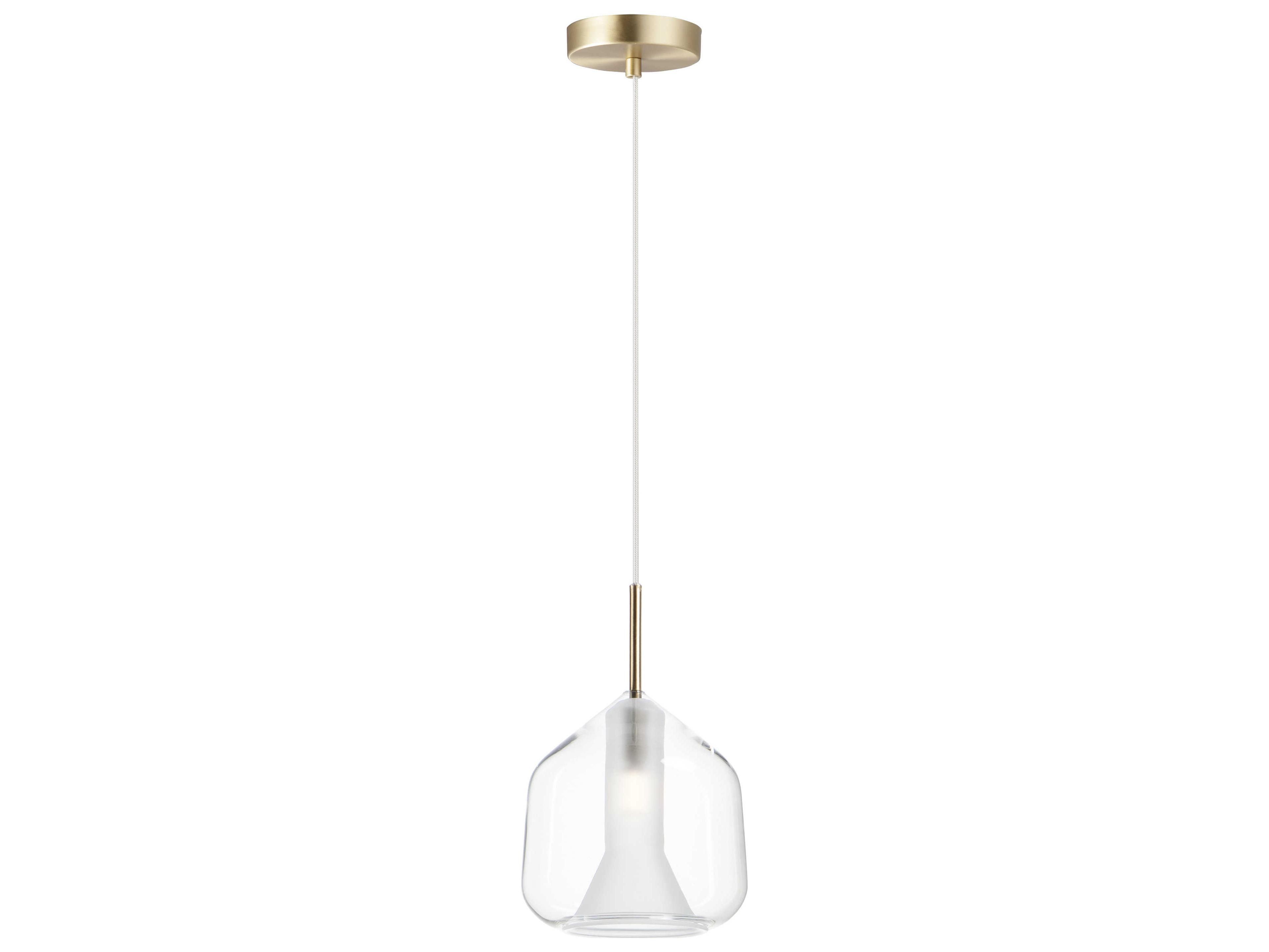 ET2 1-Light Satin Brass Glass LED Mini Pendant