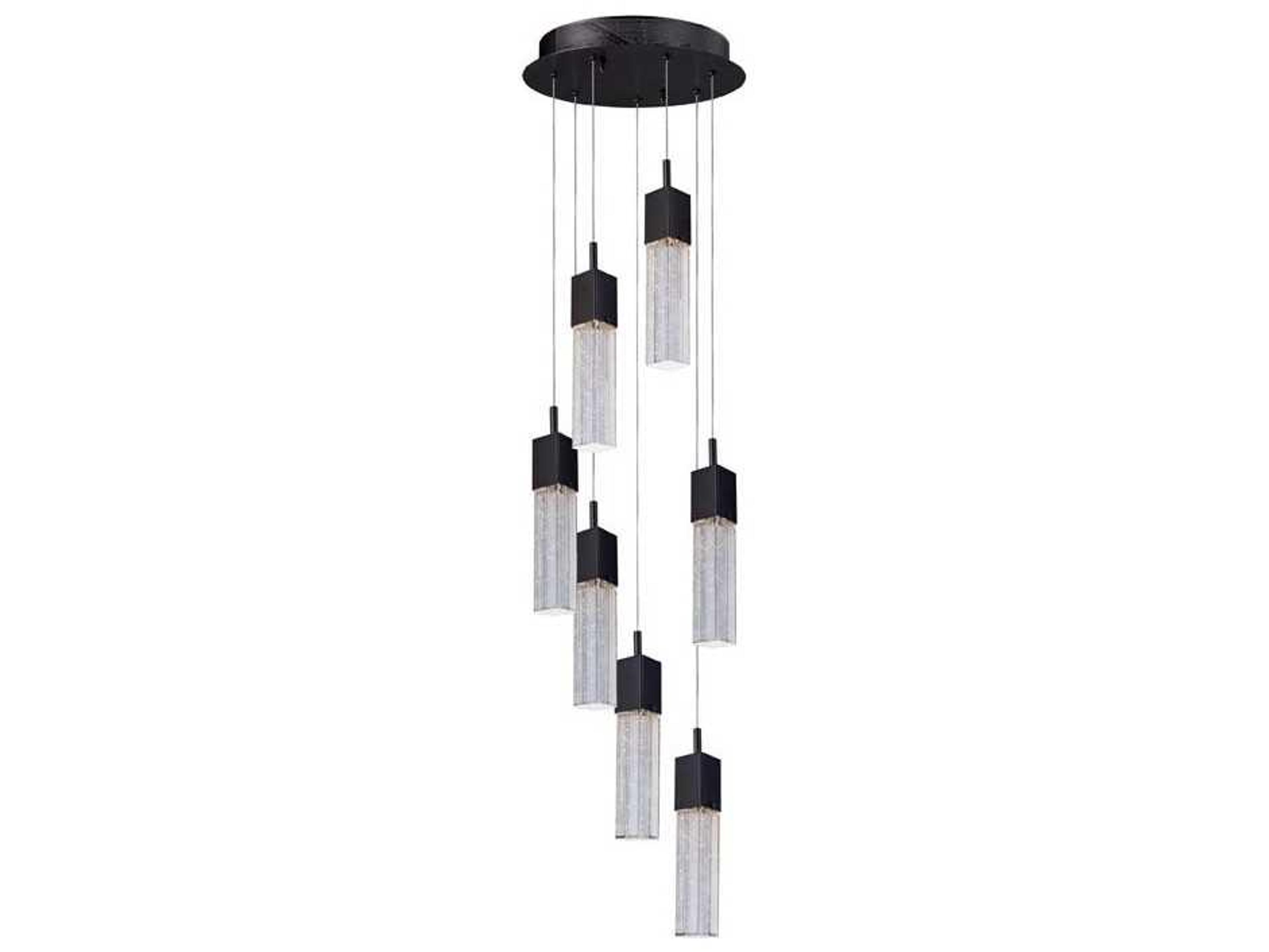 ET2 Fizz Iii 7-Light Bronze Glass LED Cylinder Pendant