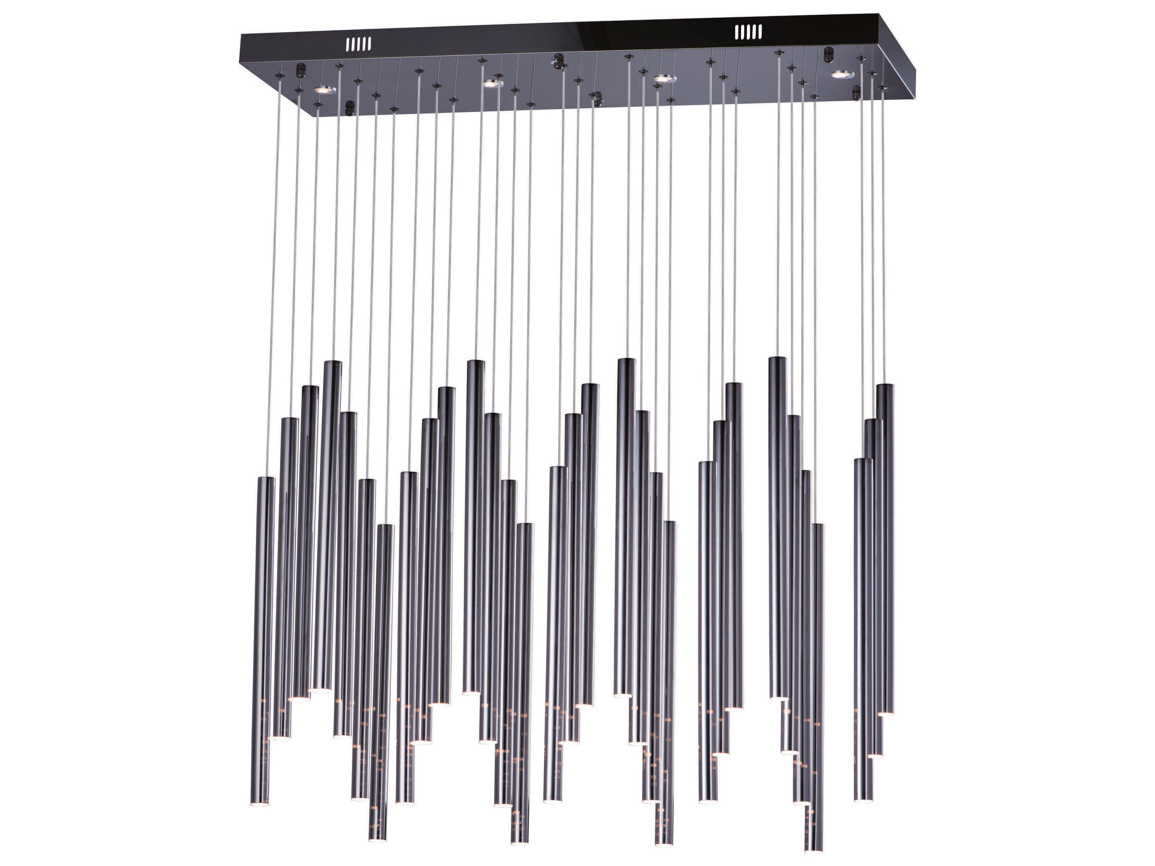 ET2 Flute 3-Light Black Chrome LED Cylinder Linear Island Pendant