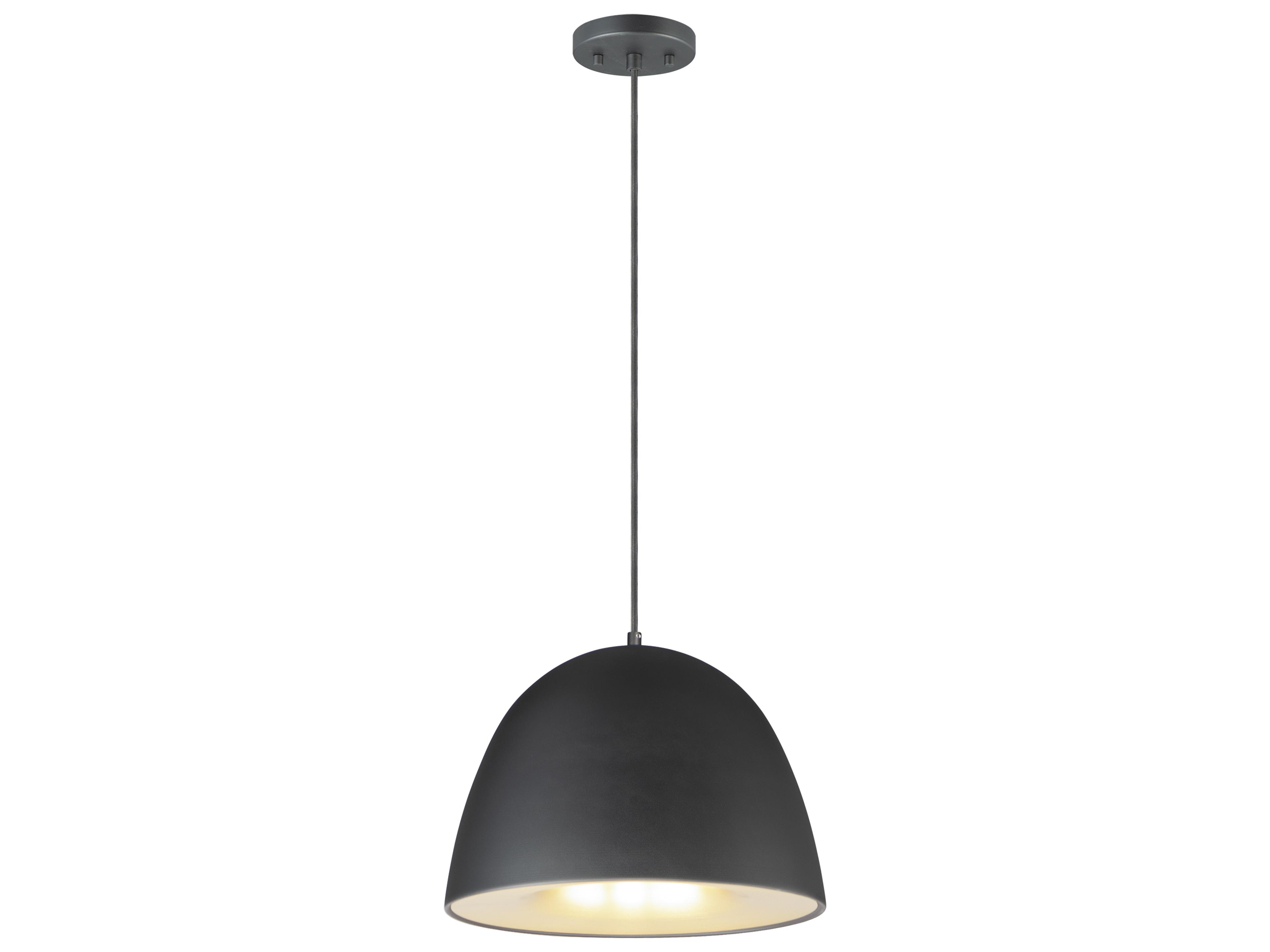 ET2 Fungo 1-Light Black Satin Brass LED Dome Pendant