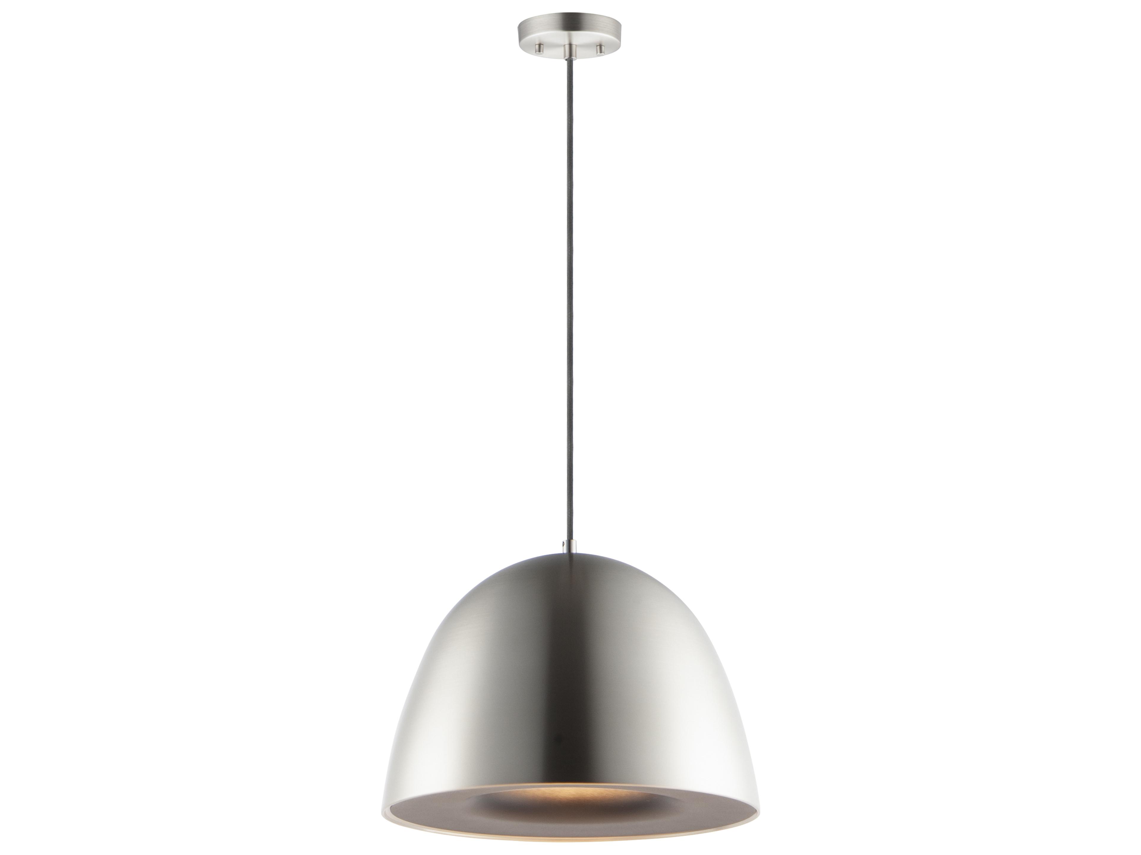 ET2 Fungo 1-Light Satin Nickel Black LED Dome Pendant